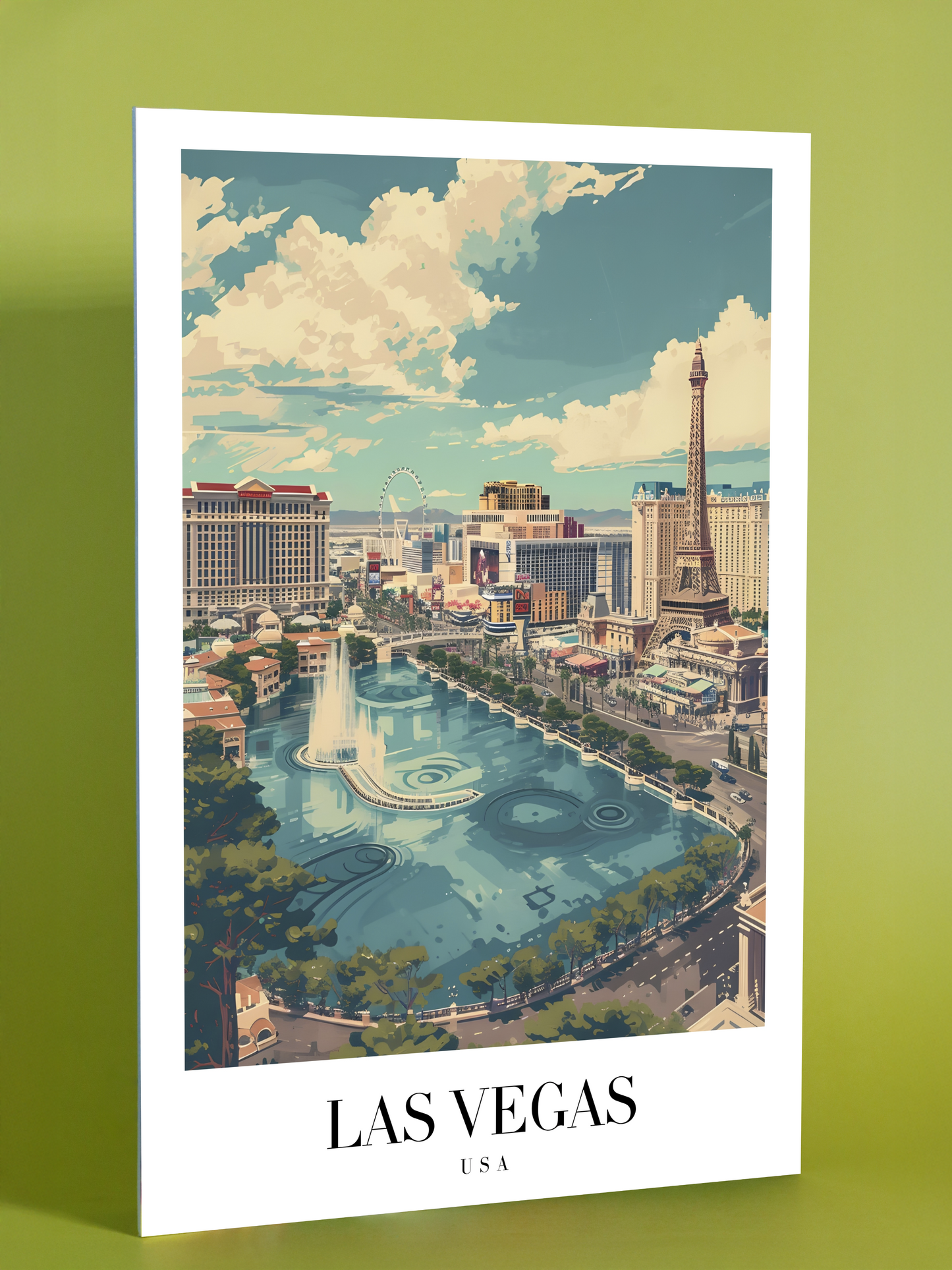 Las Vegas Skyline Art Print – USA Retro City Poster