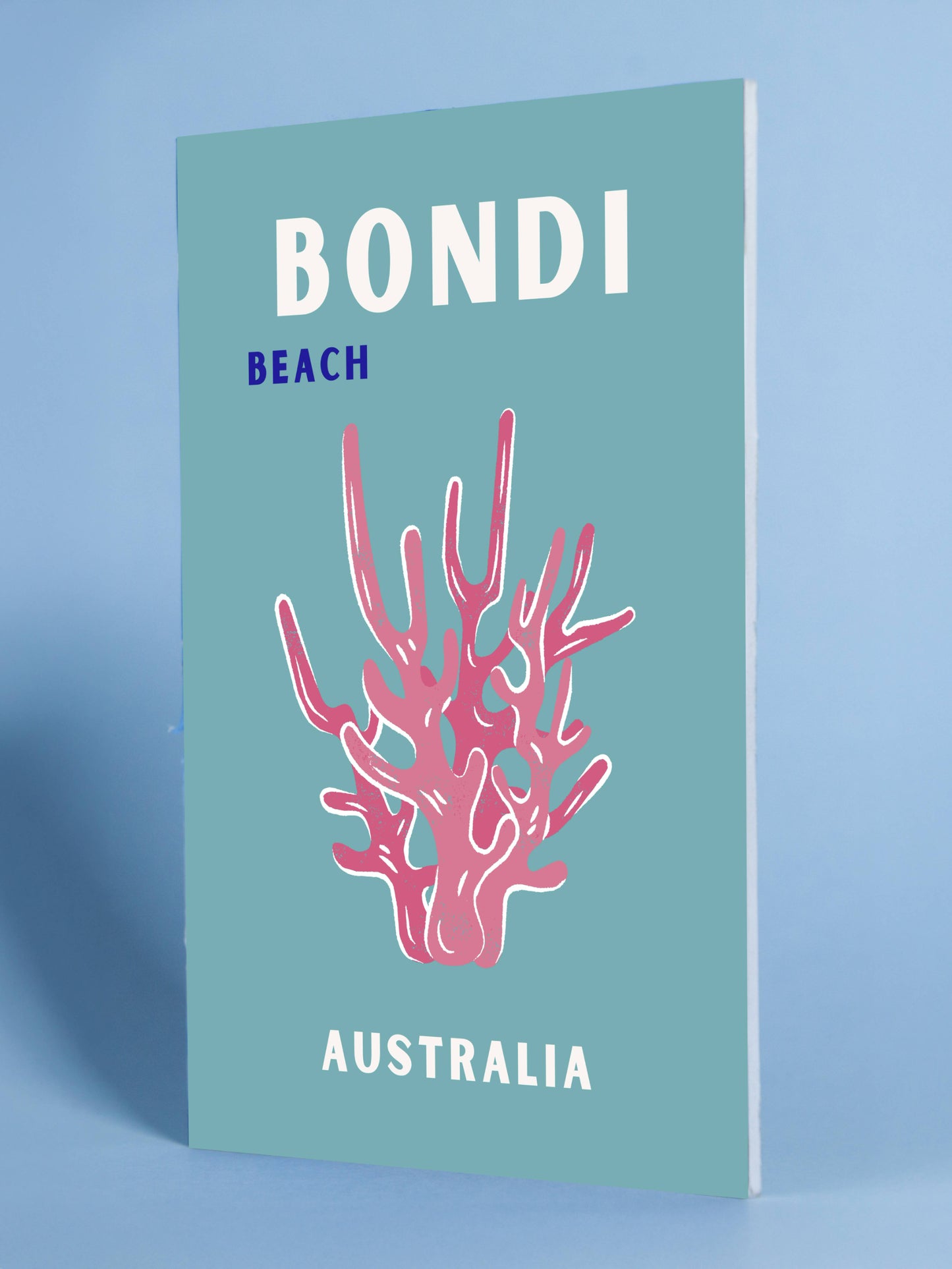 Bondi Beach Australia Poster – Modern Coral Artwork