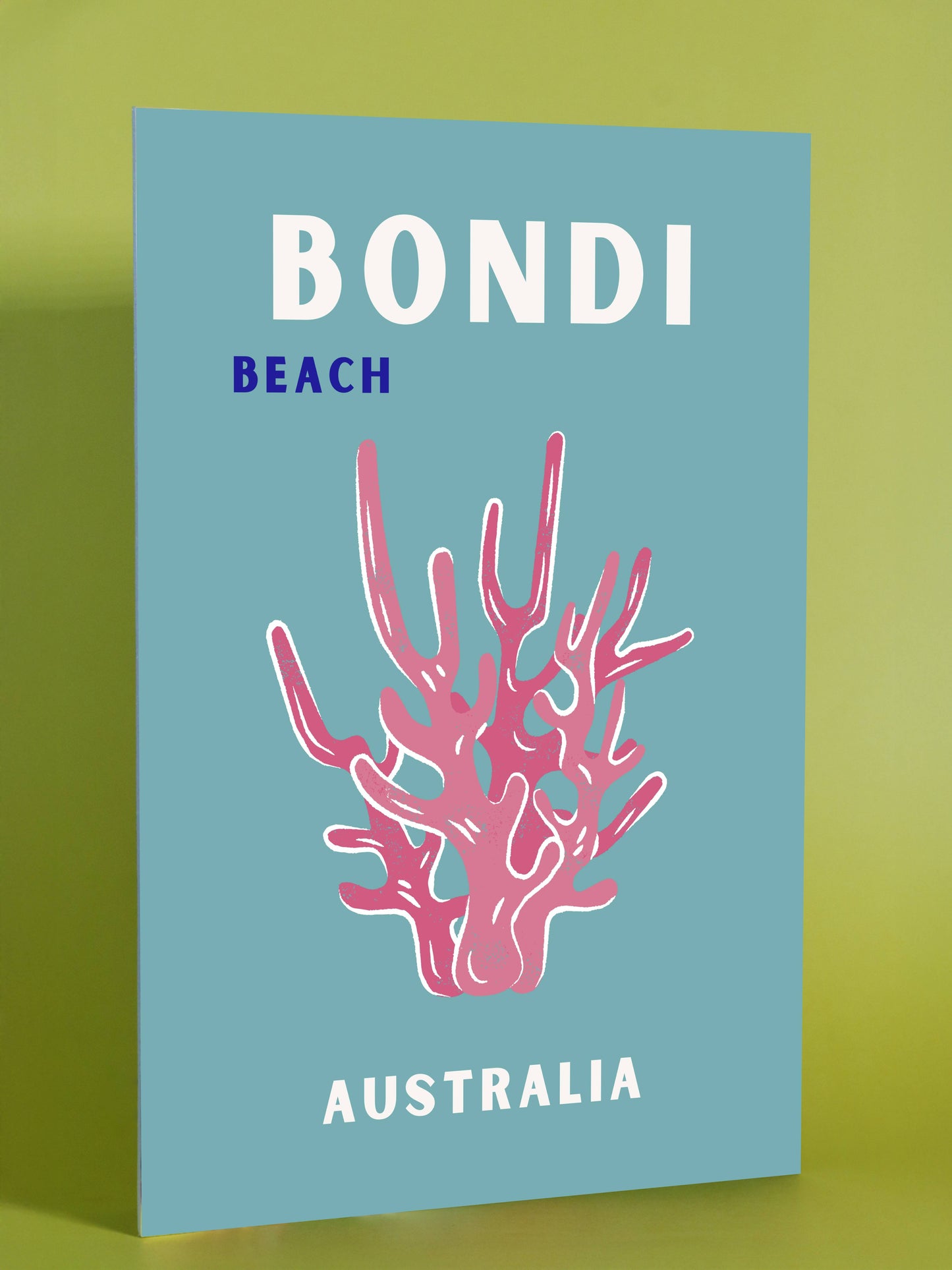 Bondi Beach Australia Poster – Modern Coral Artwork