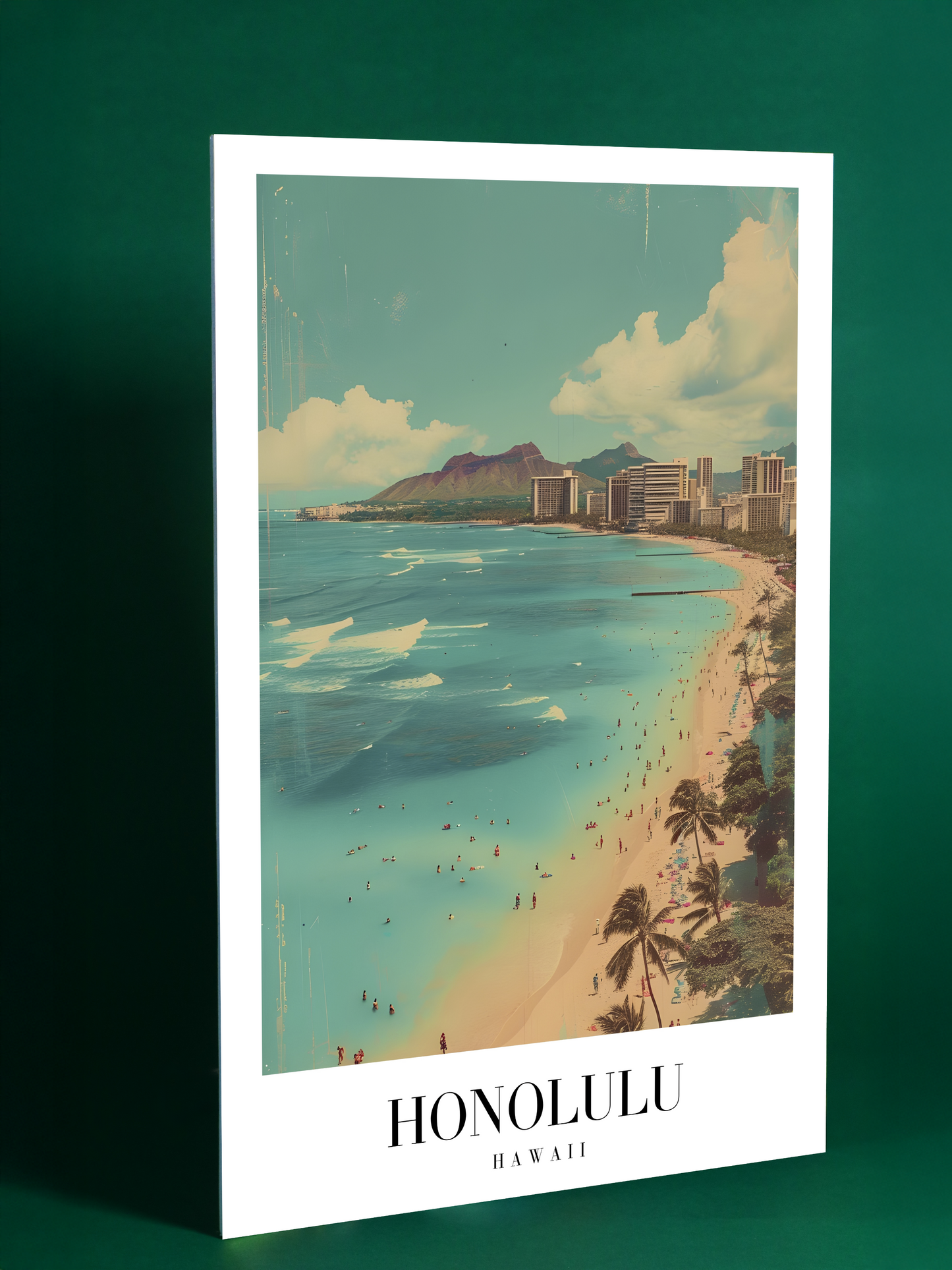 Honolulu Beach Poster – Tropical Paradise Hawaii Wall Decor