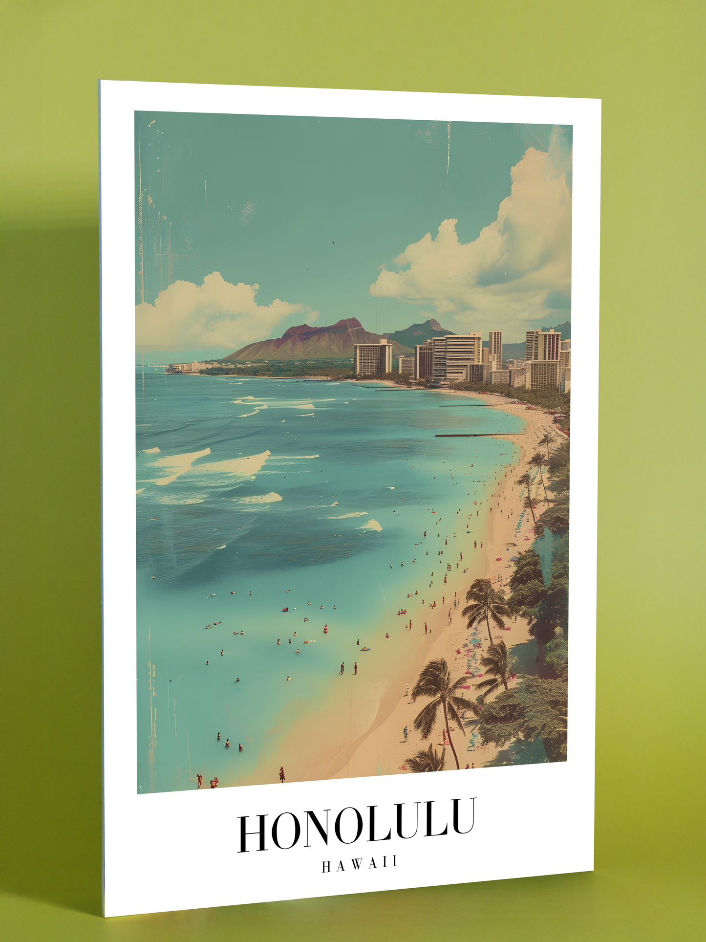 Honolulu Beach Poster – Tropical Paradise Hawaii Wall Decor