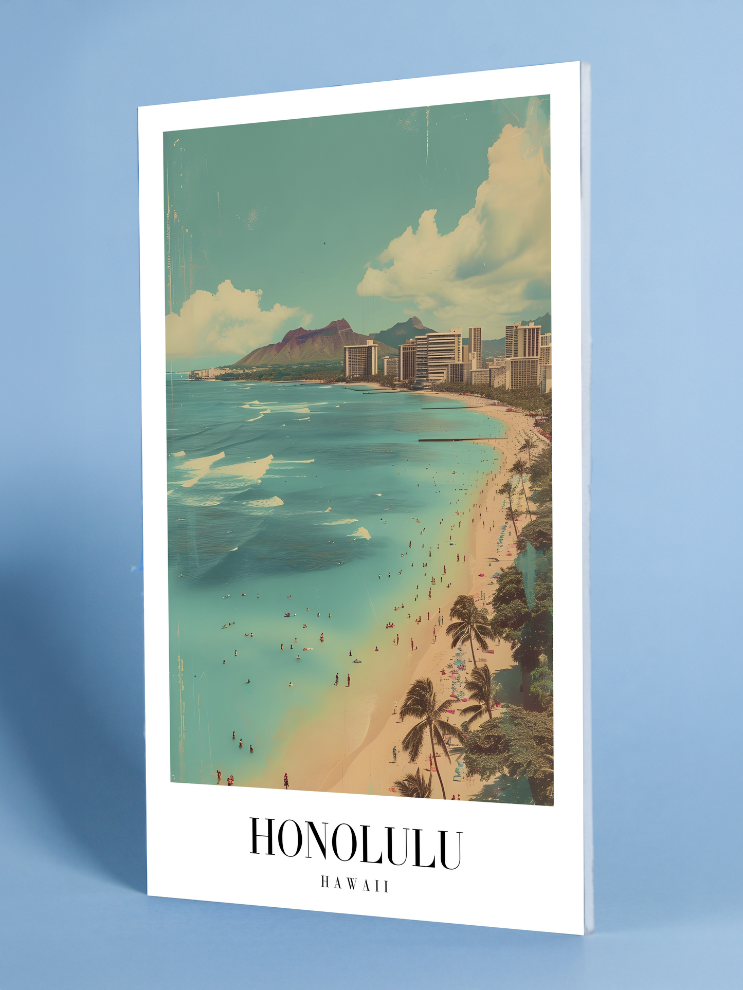 Honolulu Beach Poster – Tropical Paradise Hawaii Wall Decor