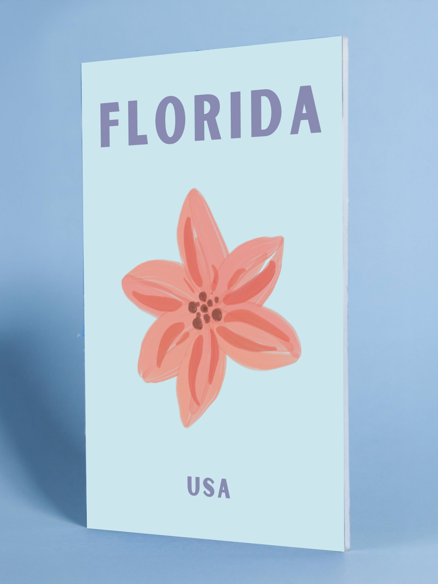 Florida USA Flower Poster – Soft Botanical Wall Print