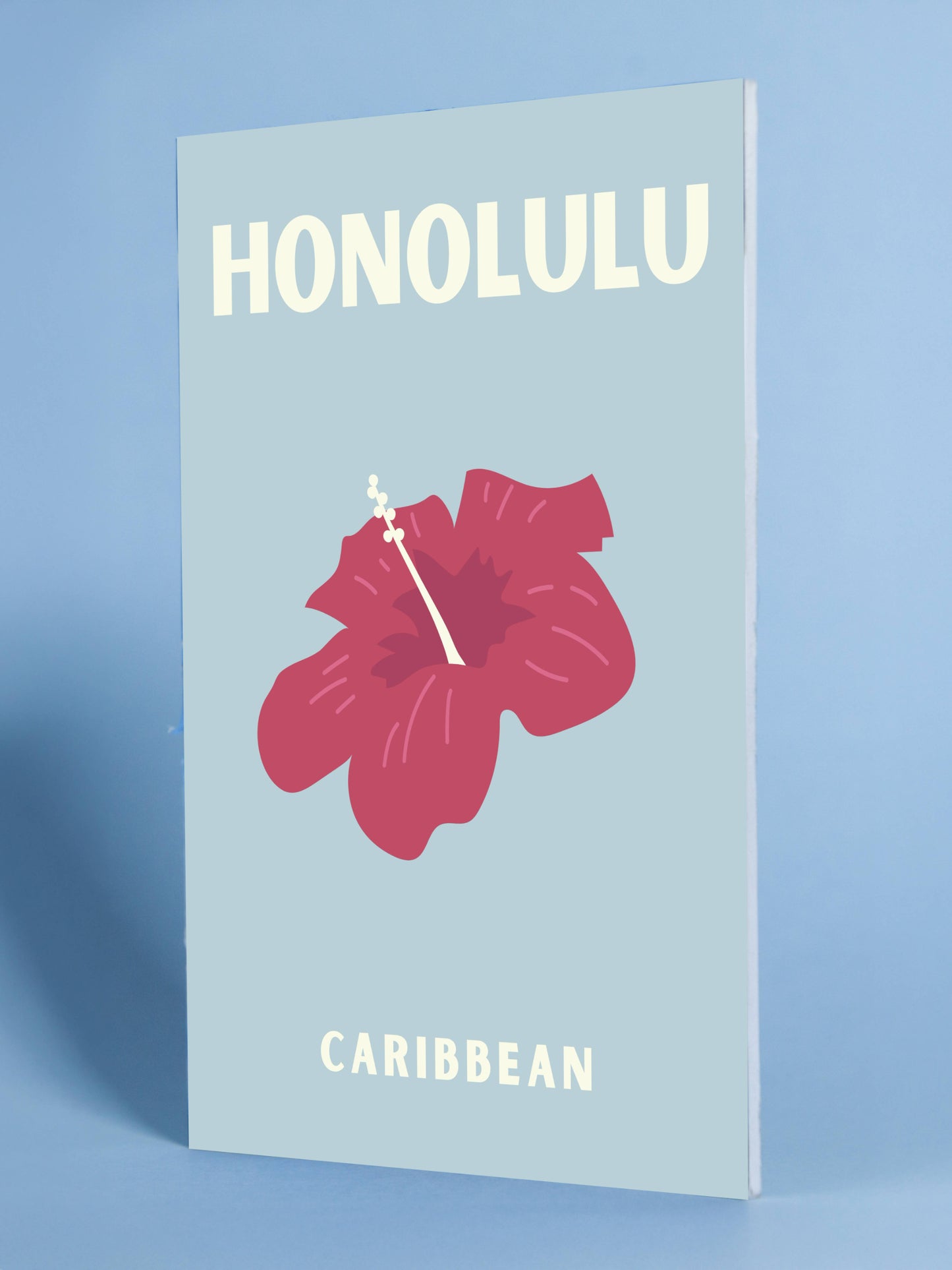 Honolulu Poster – Hibiscus Flower Print, Tropical Caribbean Wall Art