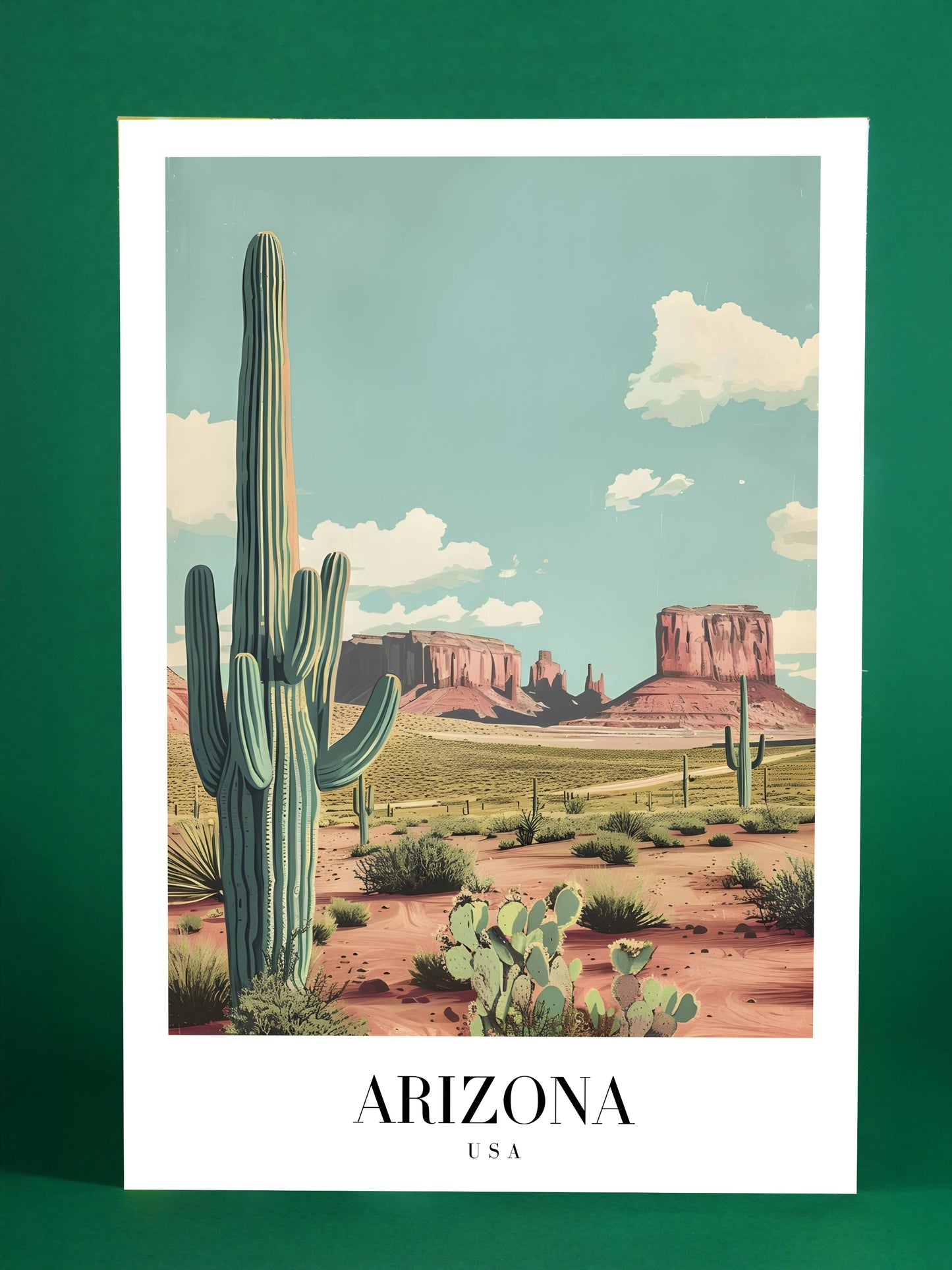 Arizona Desert Landscape Poster – Southwestern Scenic Wall Art