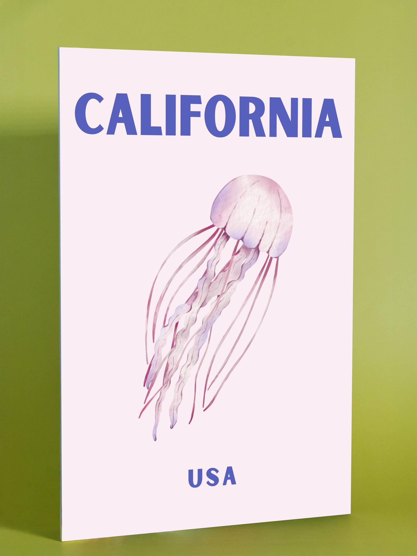 California USA Poster – Watercolor Jellyfish Print
