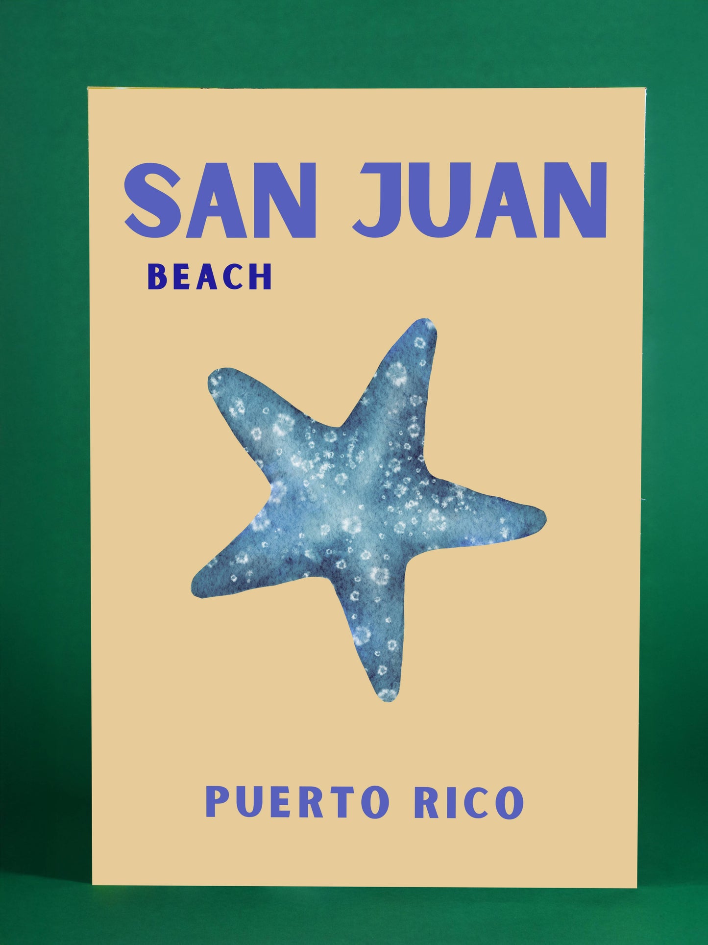 San Juan Beach Starfish Poster – Puerto Rico Coastal Print