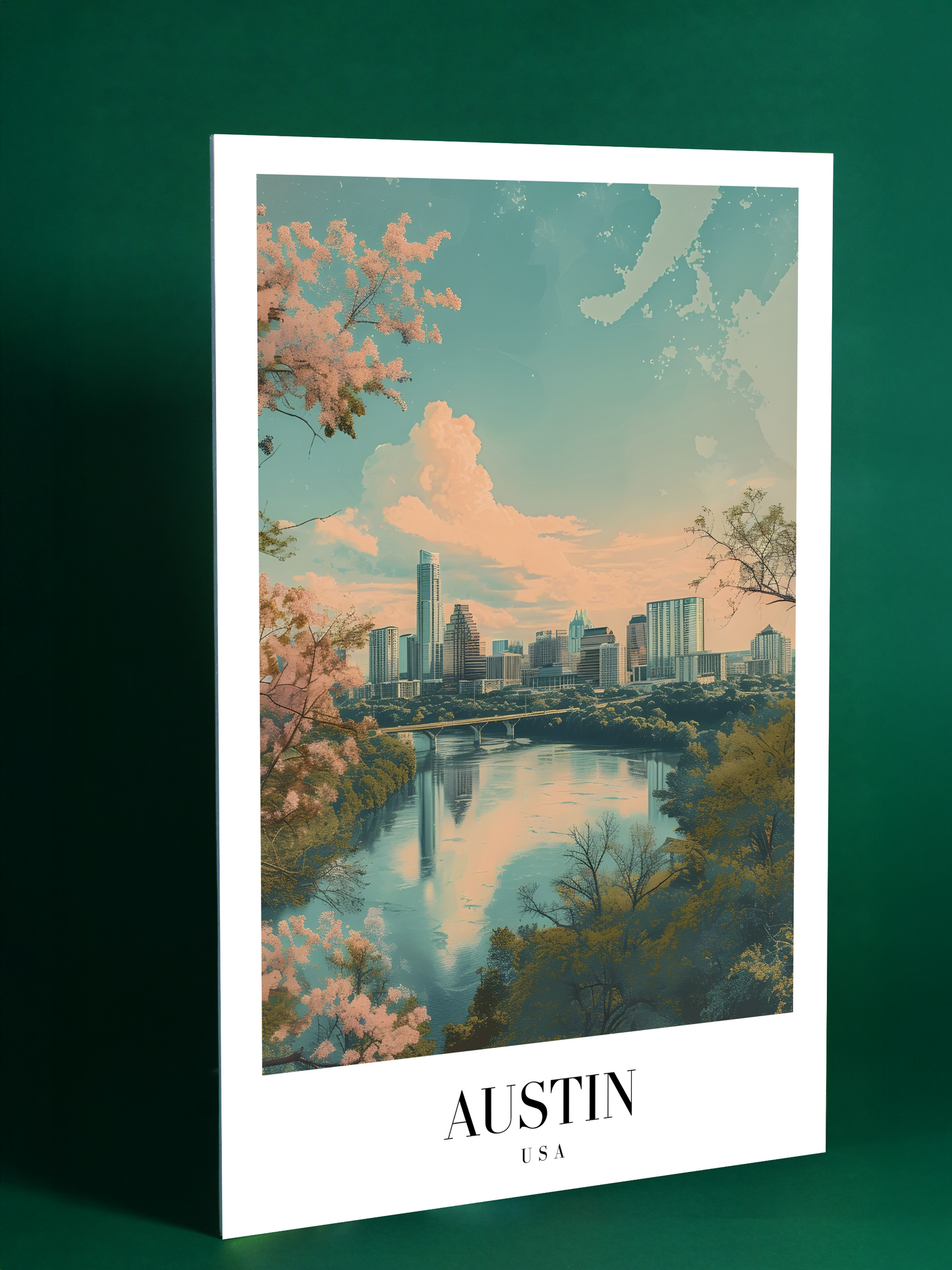 Austin Texas Urban Riverside Poster