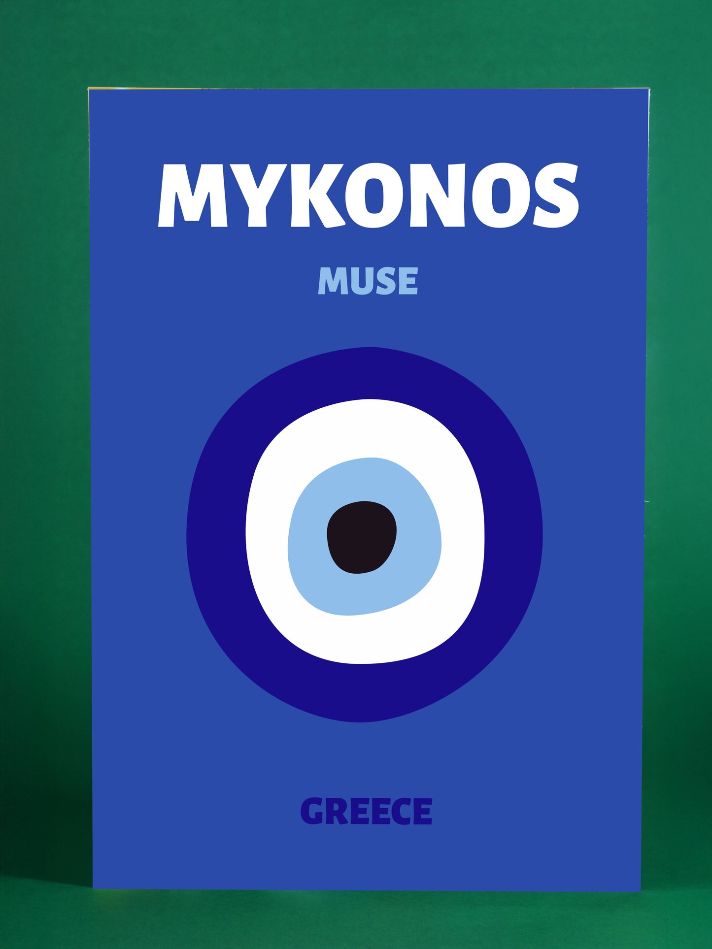 Mykonos Greece Evil Eye Poster – Mediterranean Wall Art