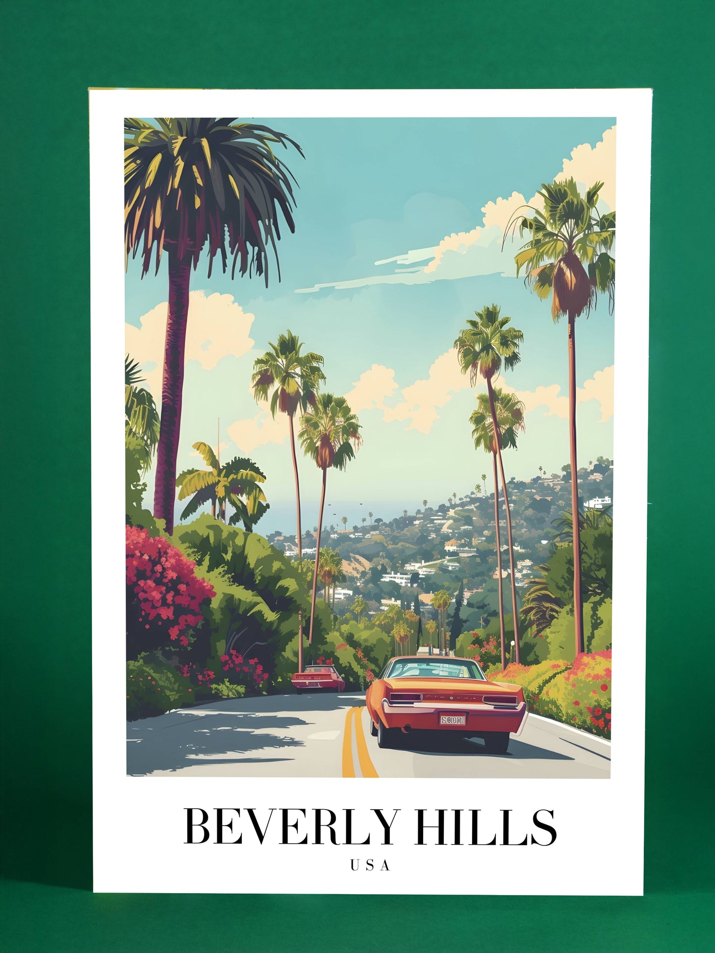 Beverly Hills Poster – Palm-Lined Luxury Drive
