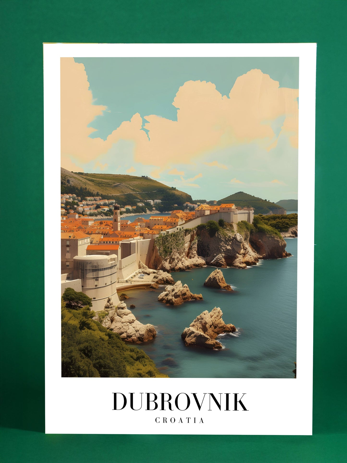 Dubrovnik Walled City Art Print – Croatia Adriatic Coast Poster