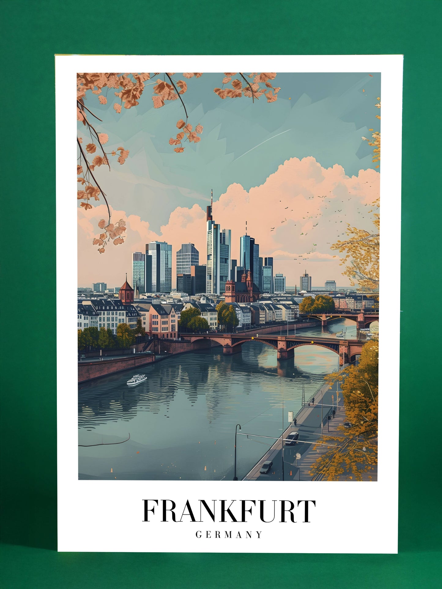 Frankfurt Cityscape Print – Modern Germany Urban Wall Art