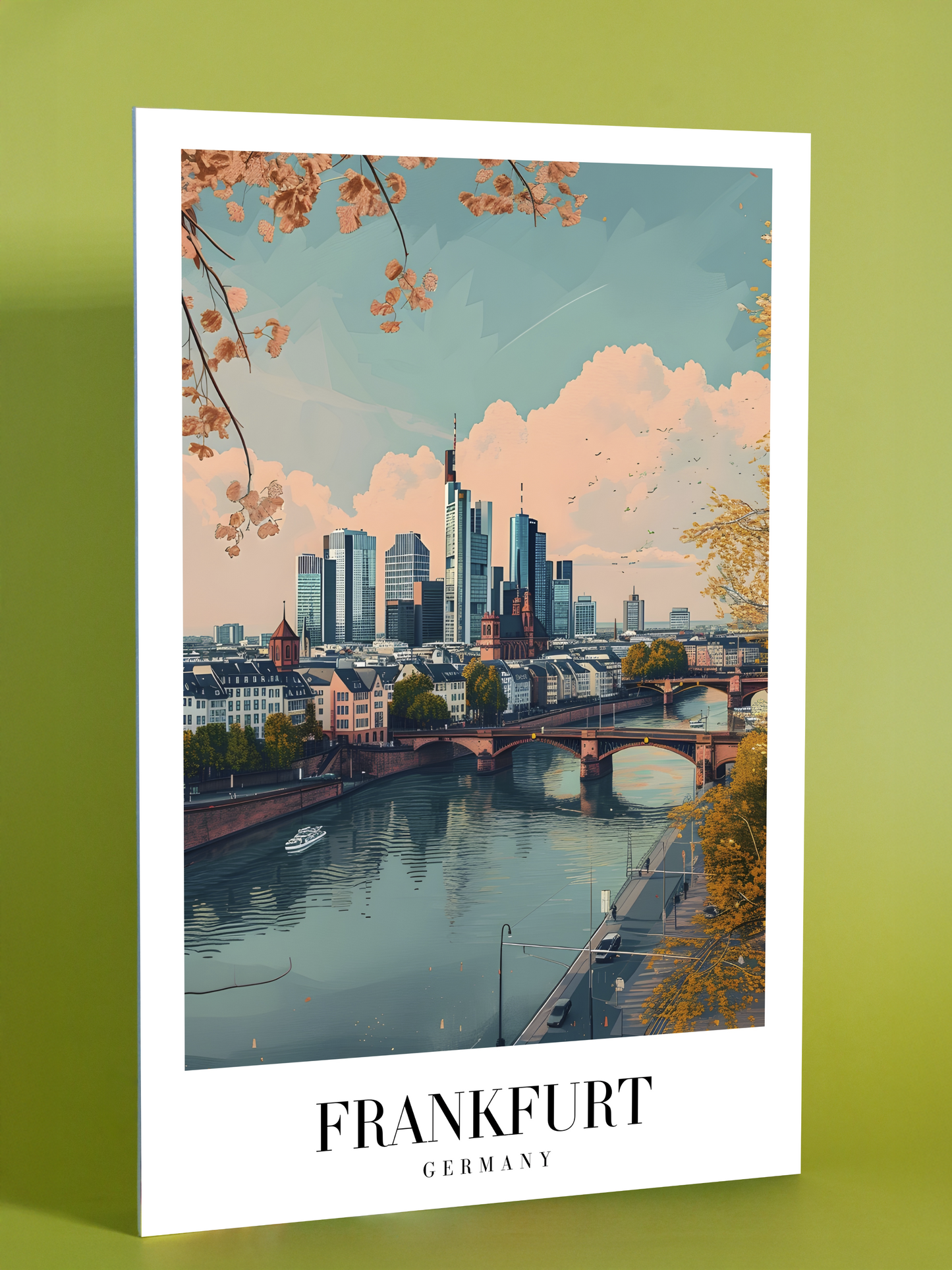 Frankfurt Cityscape Print – Modern Germany Urban Wall Art