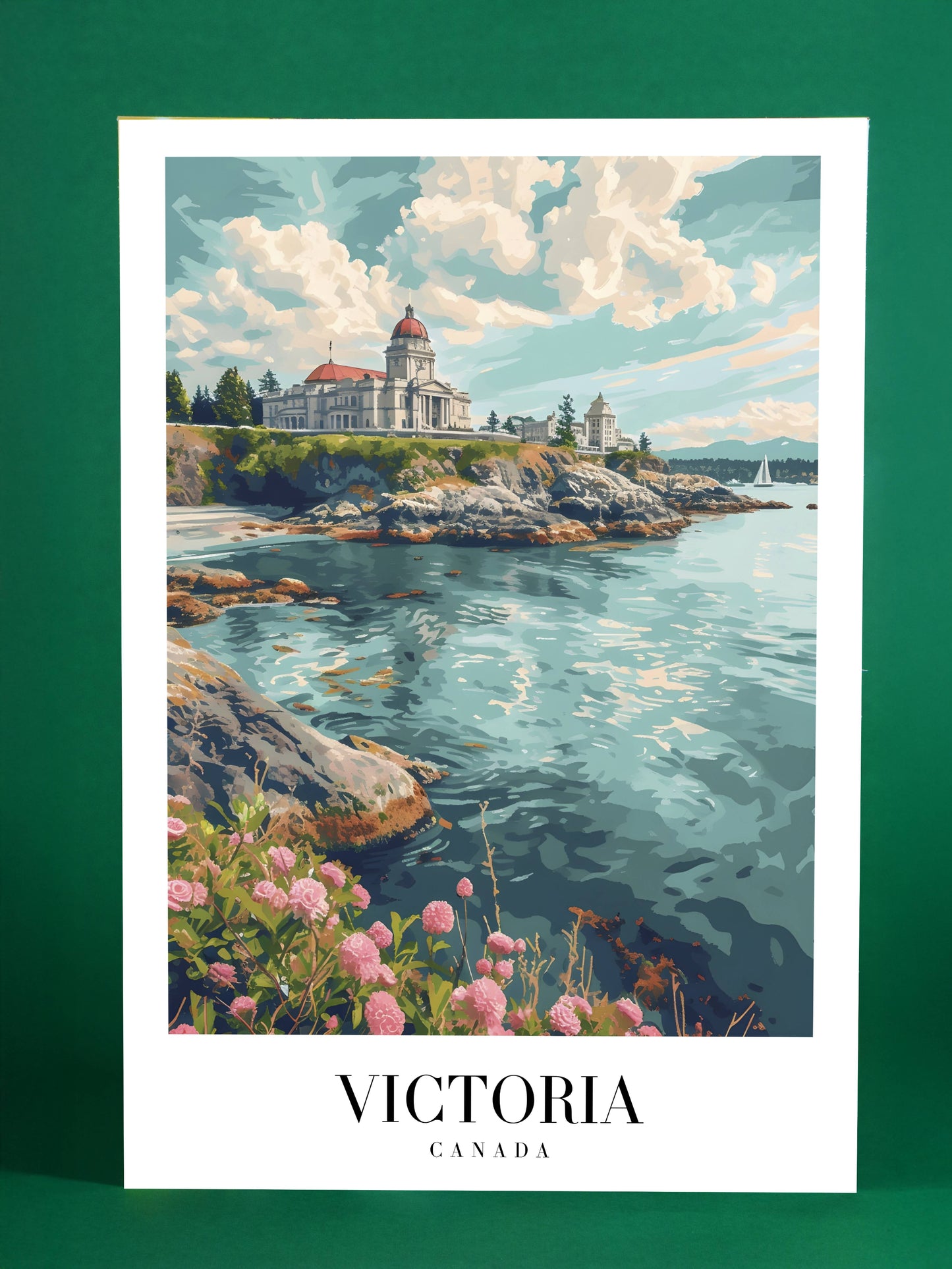 Victoria Canada Scenic Coastal Poster
