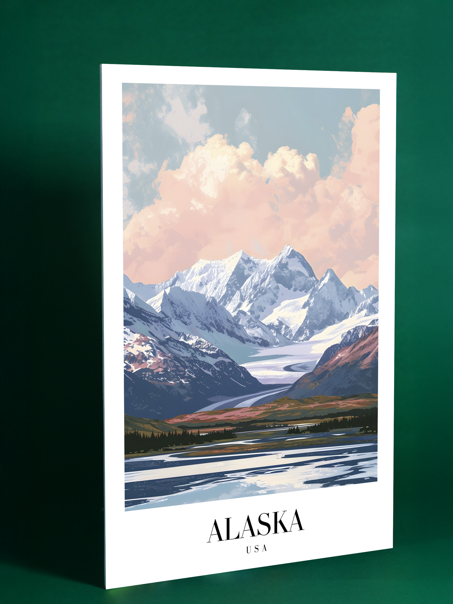 Alaska Landscape Wall Art – Majestic Mountains Nature Print
