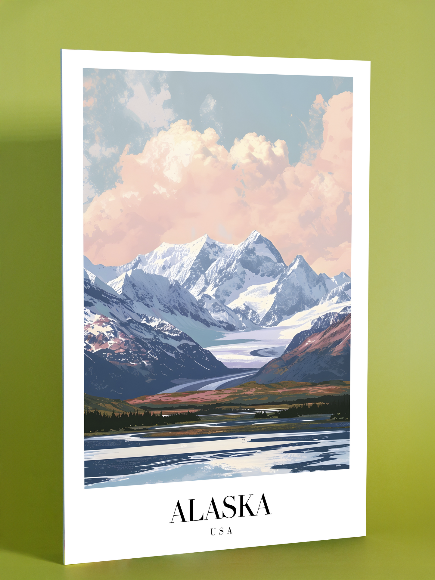 Alaska Landscape Wall Art – Majestic Mountains Nature Print