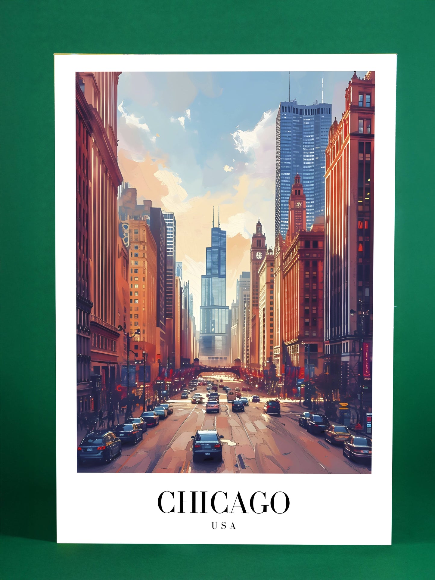 Chicago, USA – Urban Downtown City Poster