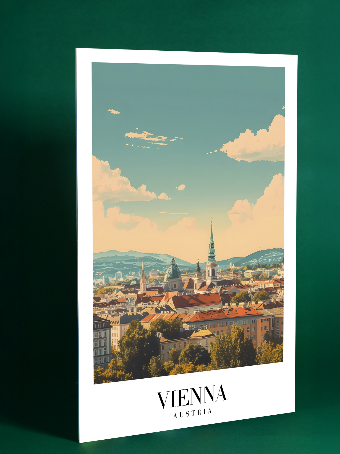 Vienna Panorama Poster – Rooftops and Romantic Skies