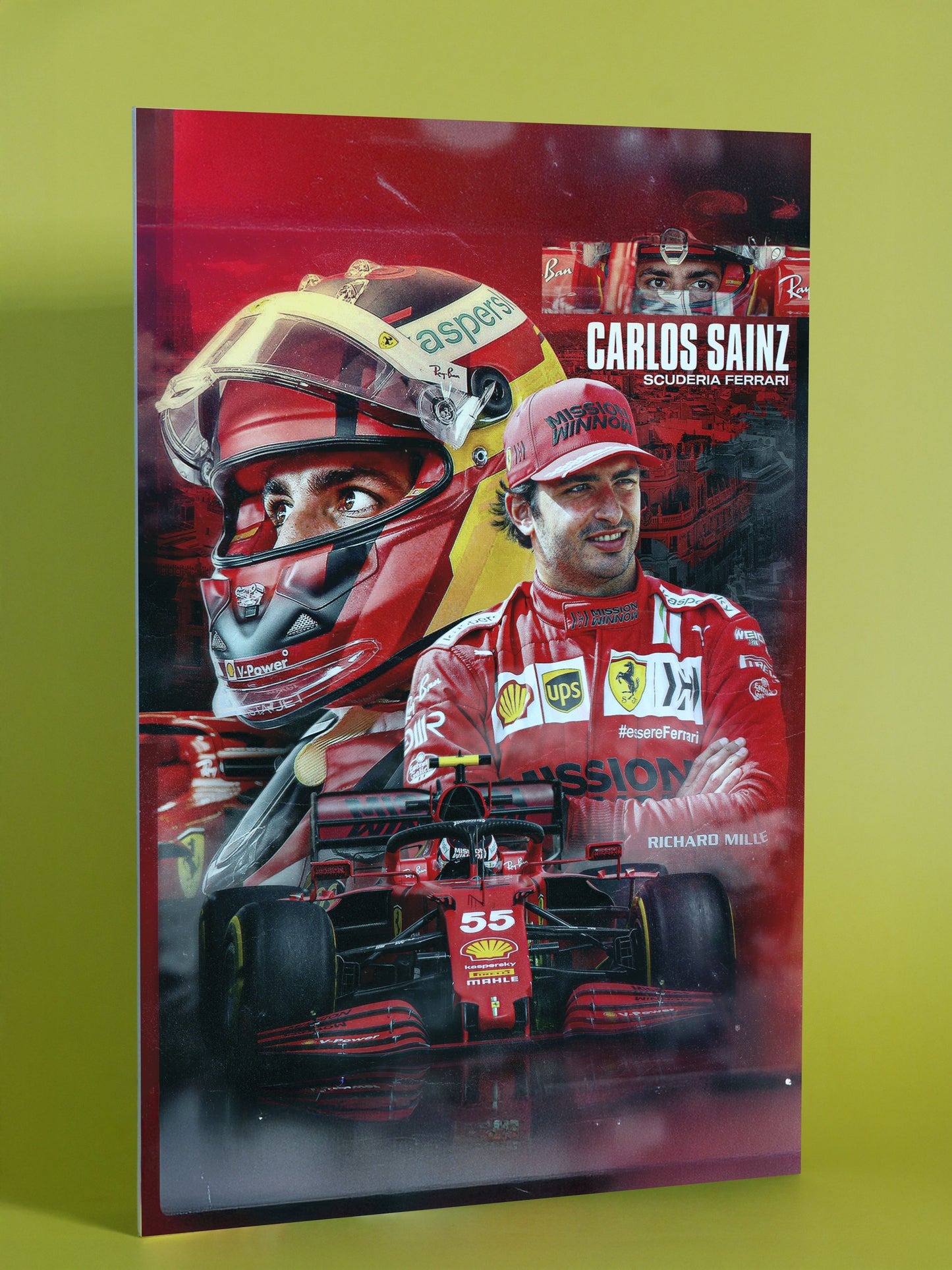 Carlos Sainz Ferrari F1 Team Poster