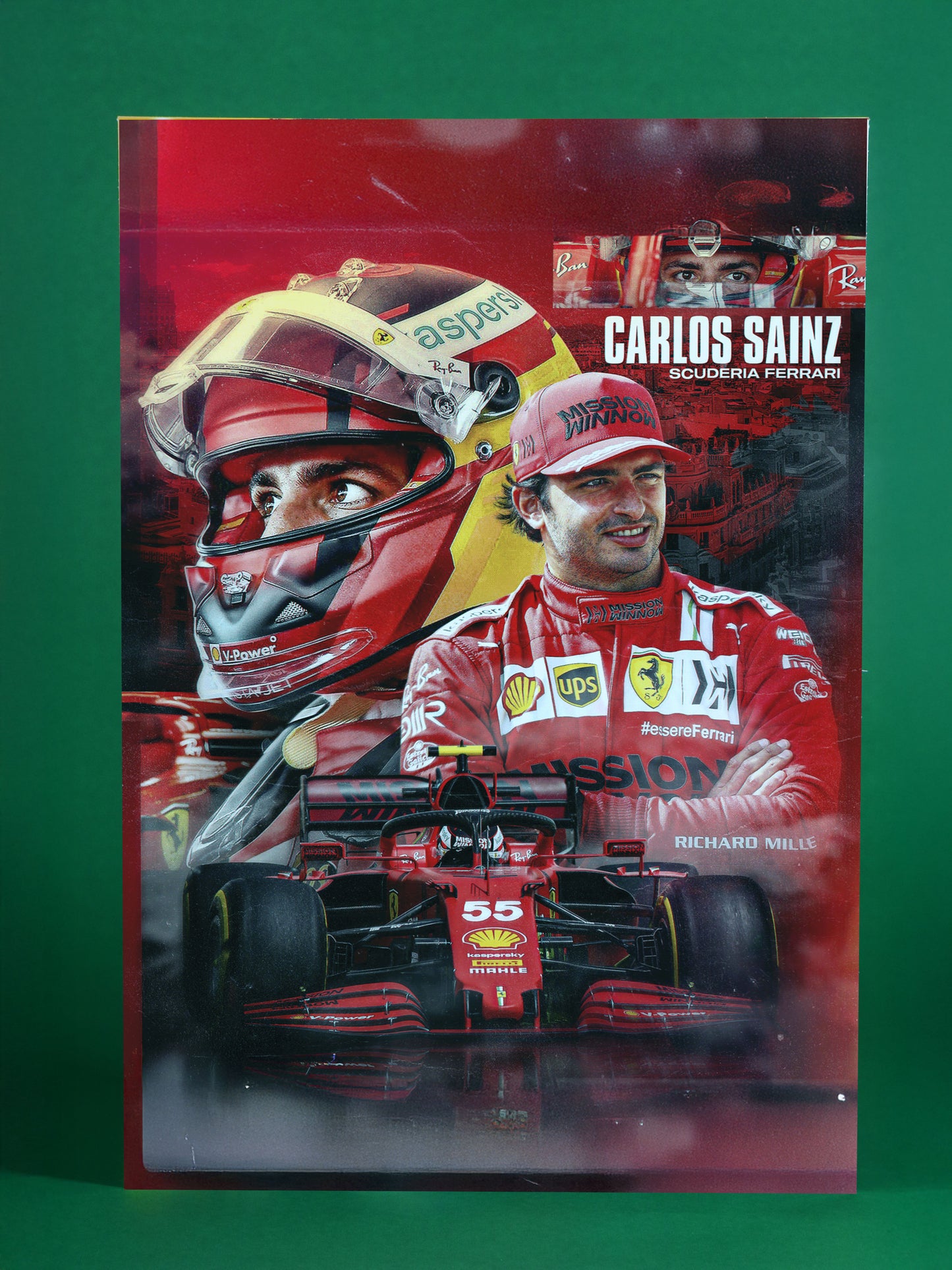 Carlos Sainz Ferrari F1 Team Poster