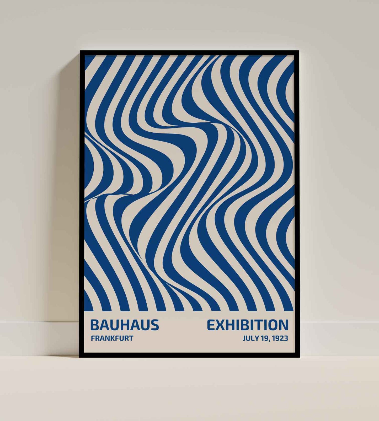 Bauhaus Frankfurt Exhibition Poster – 1923 Blue Waves