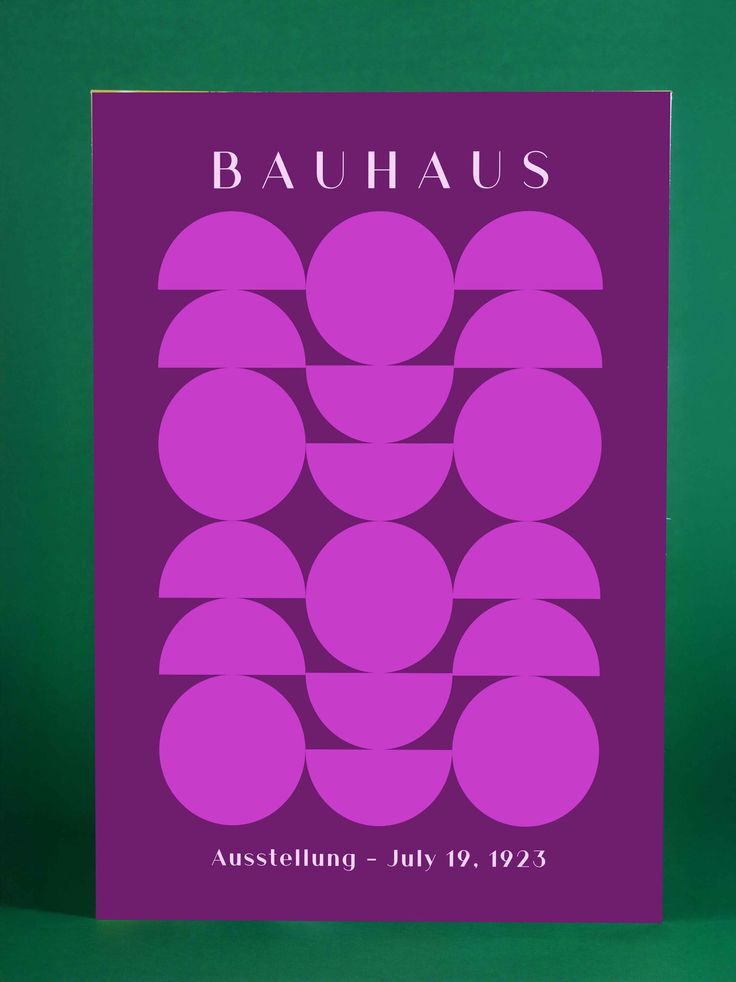 Bauhaus Pink Geometric Art Poster – 1923 Exhibition