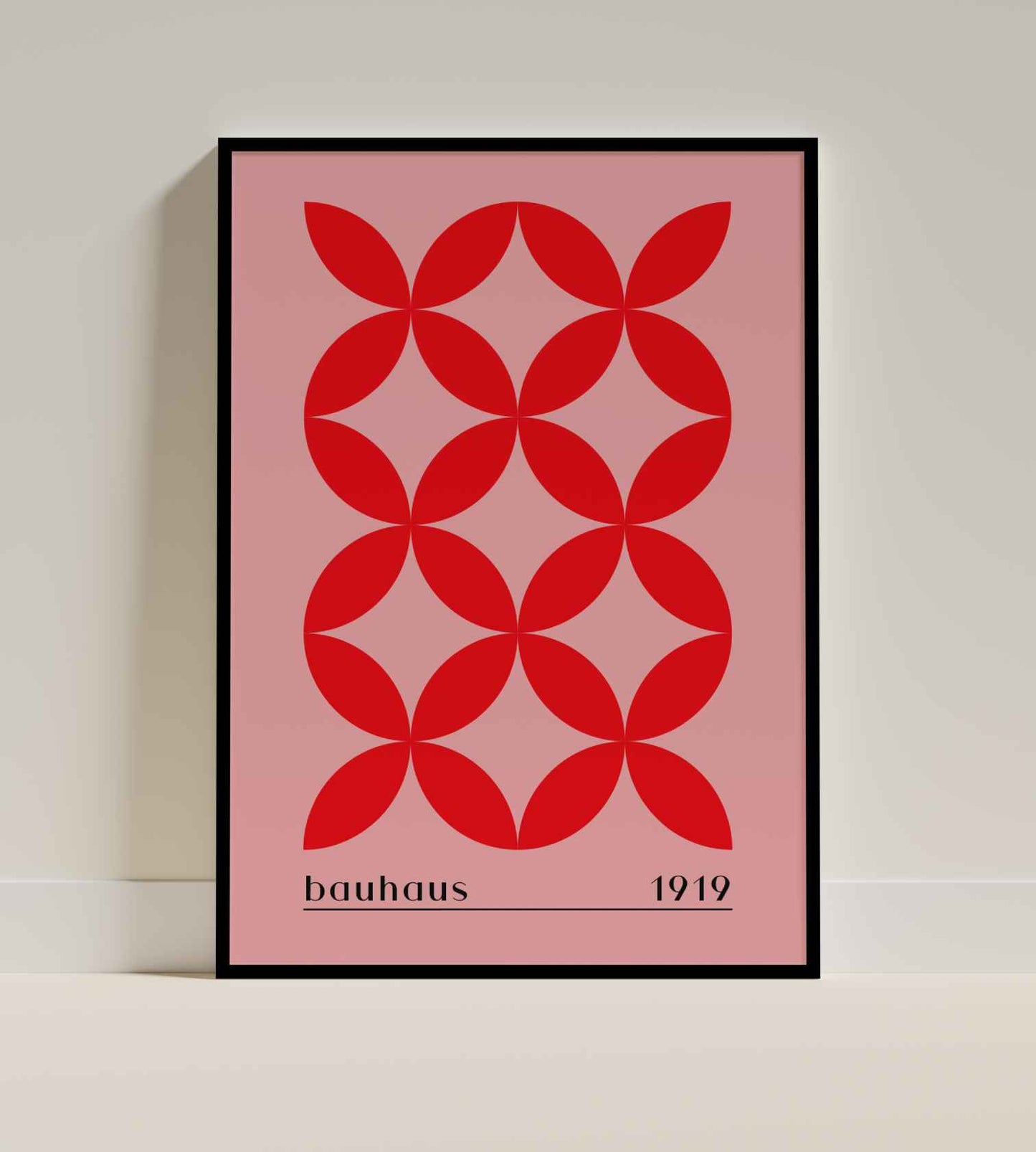 Bauhaus 1919 Red Petals Minimalist Design