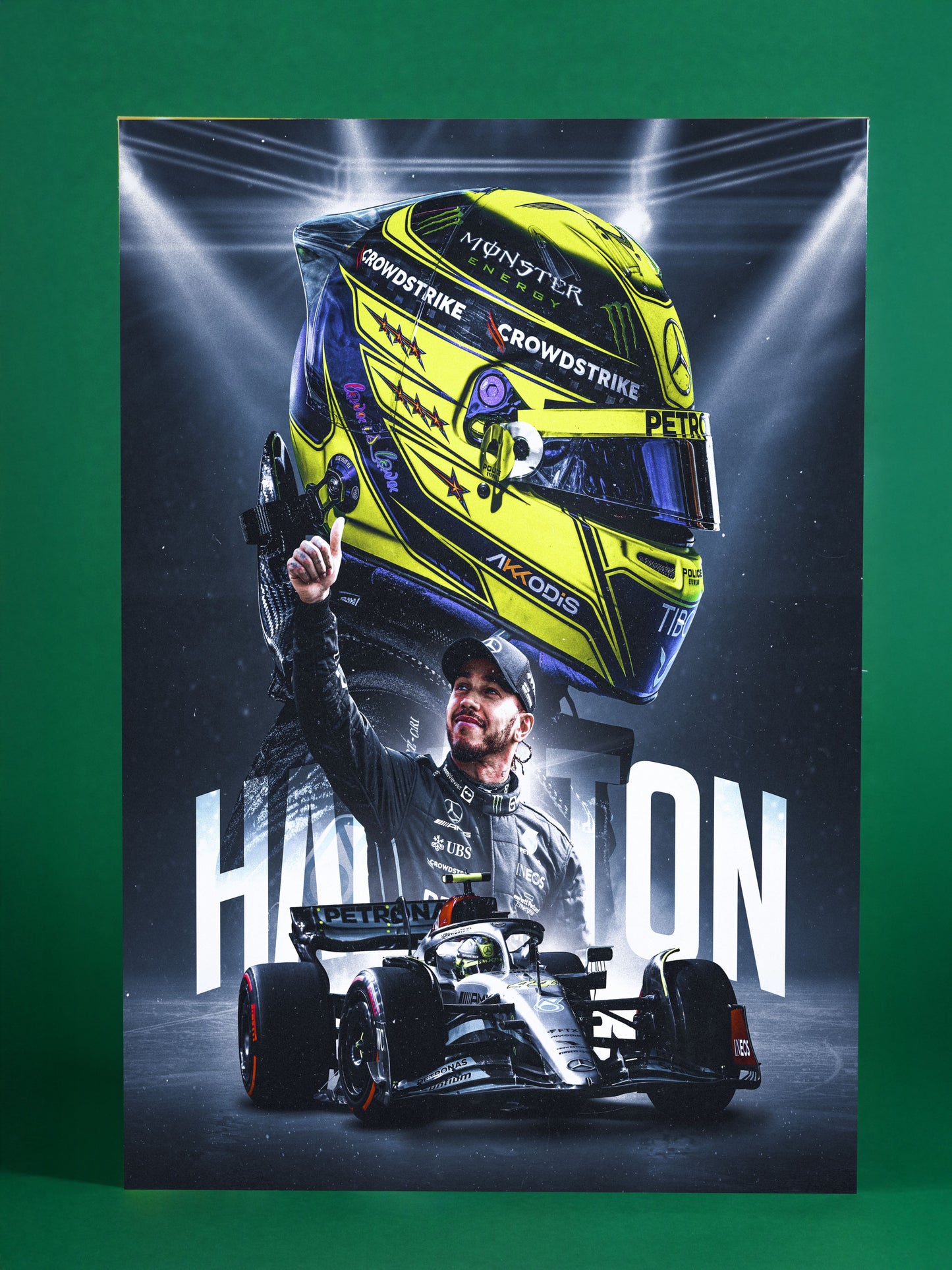 Lewis Hamilton Mercedes Petronas Racing Poster