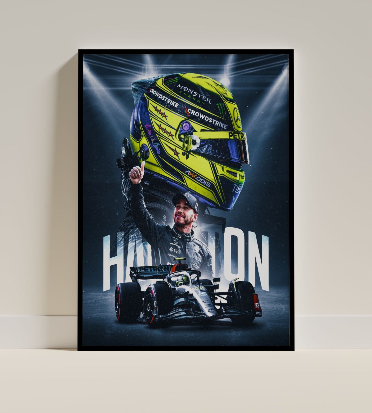Lewis Hamilton Mercedes Petronas Racing Poster