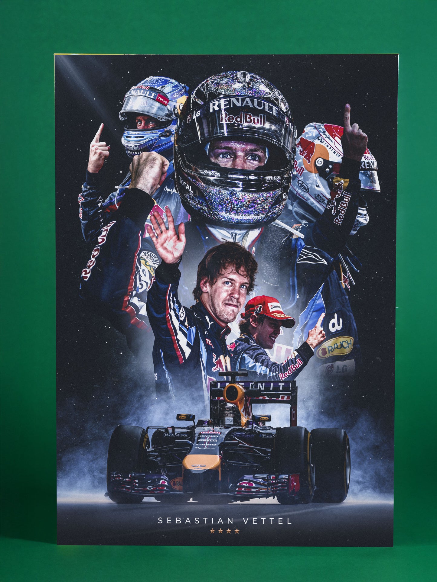 Sebastian Vettel Red Bull Racing Champion F1 Poster