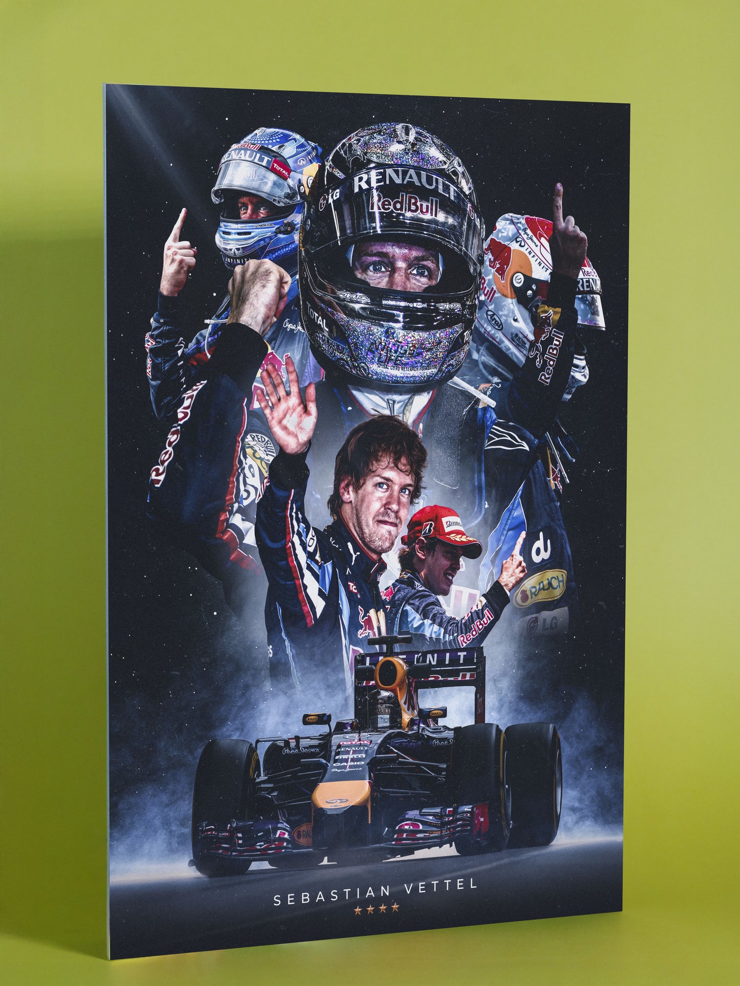 Sebastian Vettel Red Bull Racing Champion F1 Poster