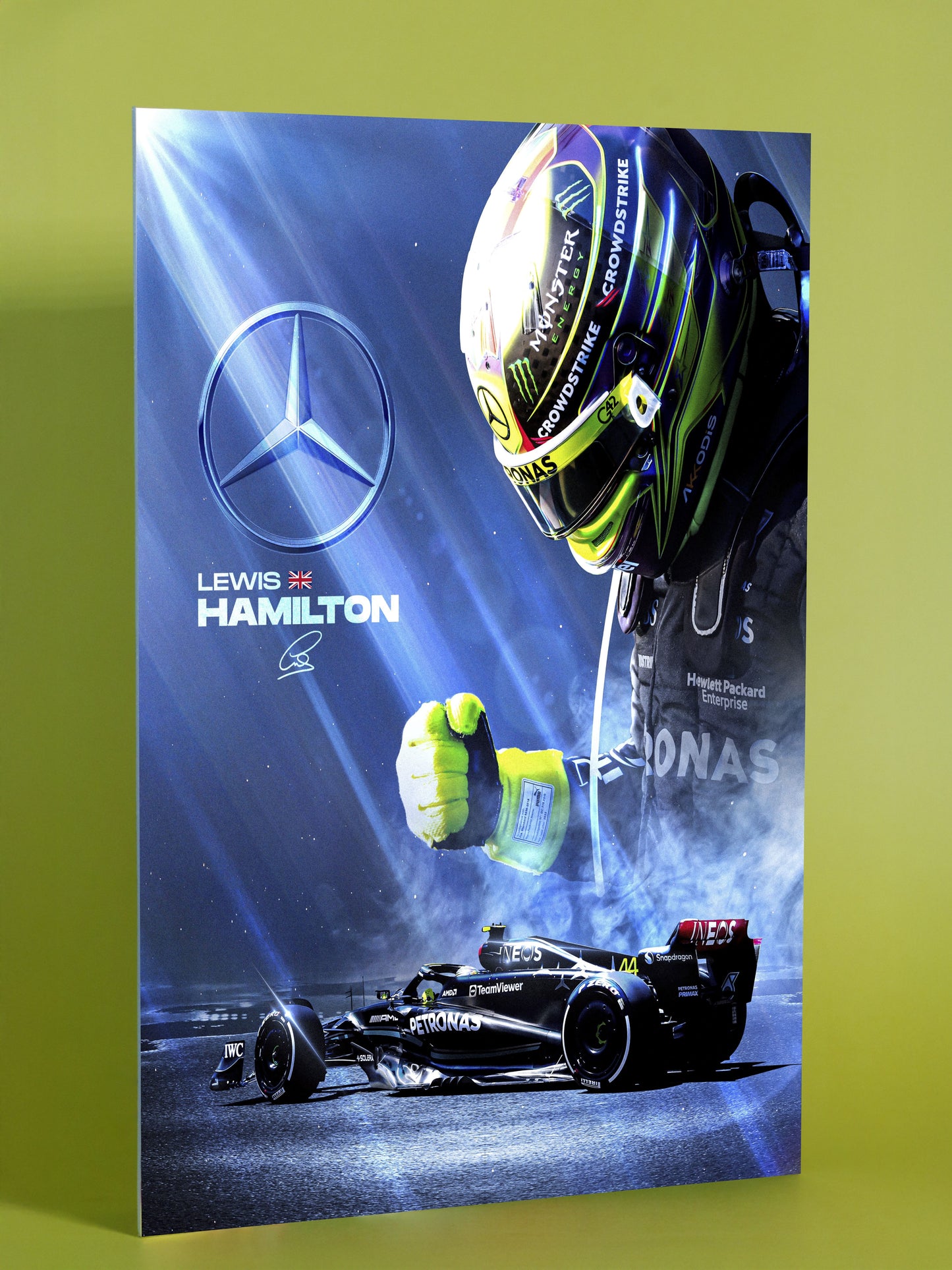Lewis Hamilton Mercedes F1 Poster