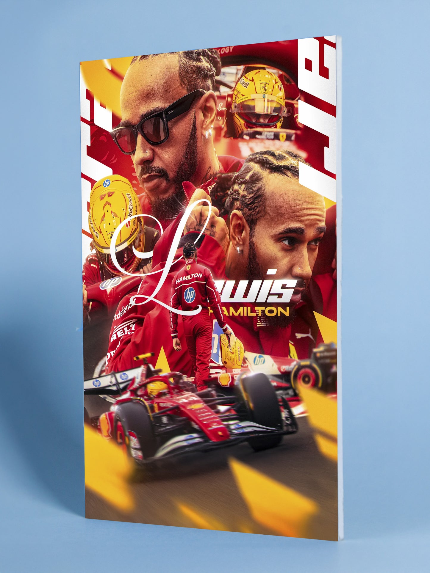 Lewis Hamilton – Ferrari Tribute Racing Poster