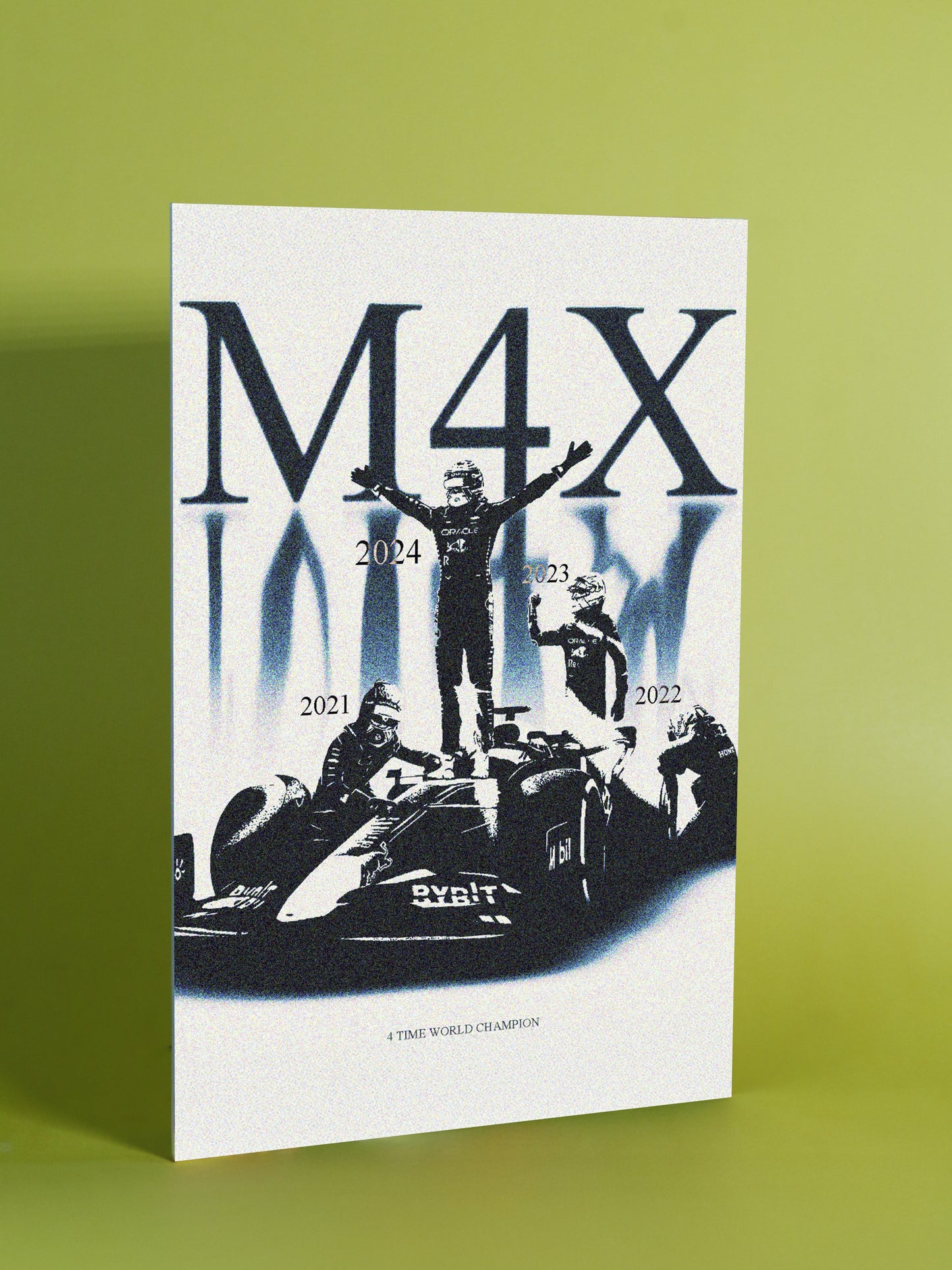 Max Verstappen – 4X Champion Minimalist Poster