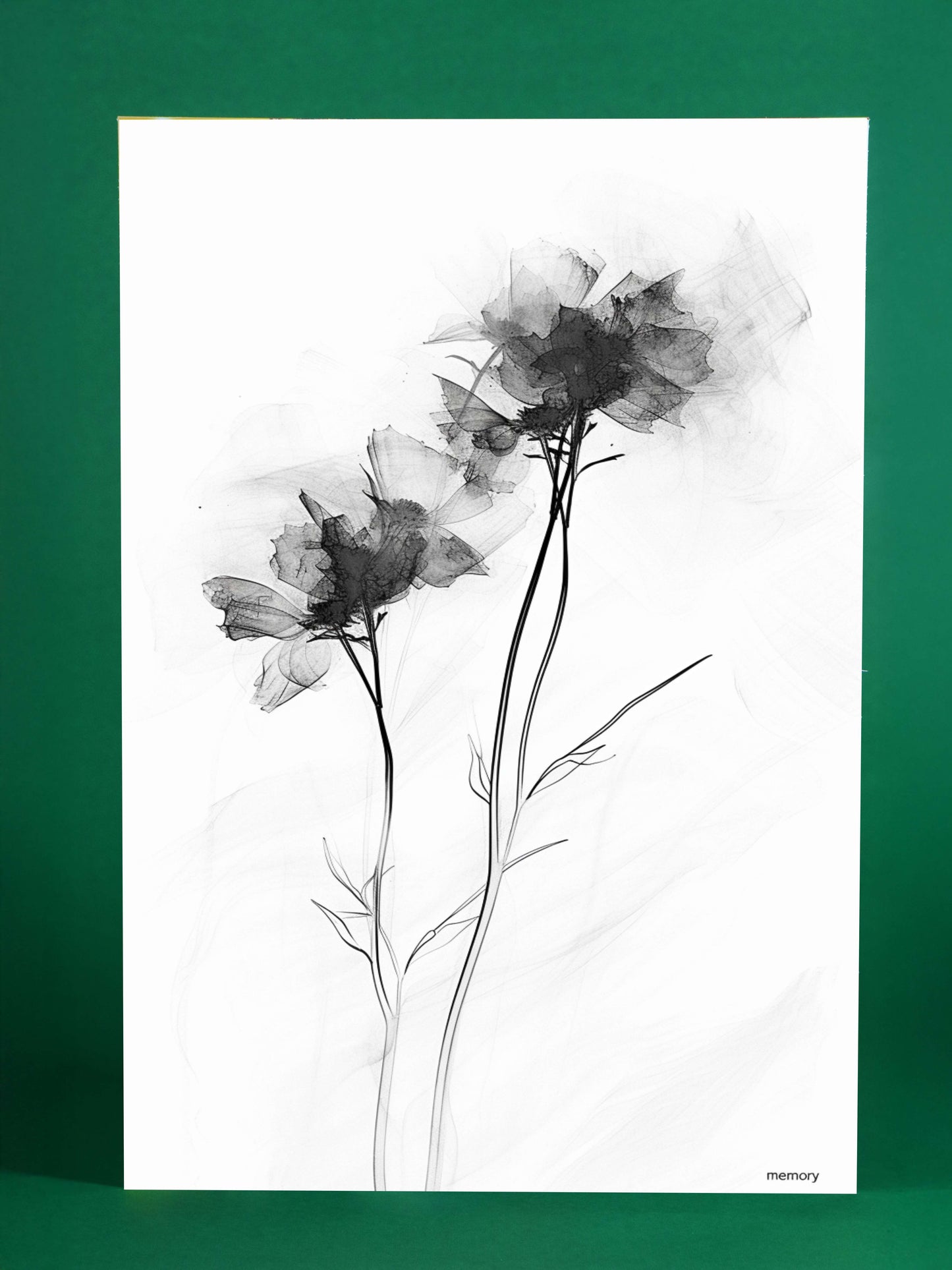 Ethereal Blooms: Black & White Botanical Art Print