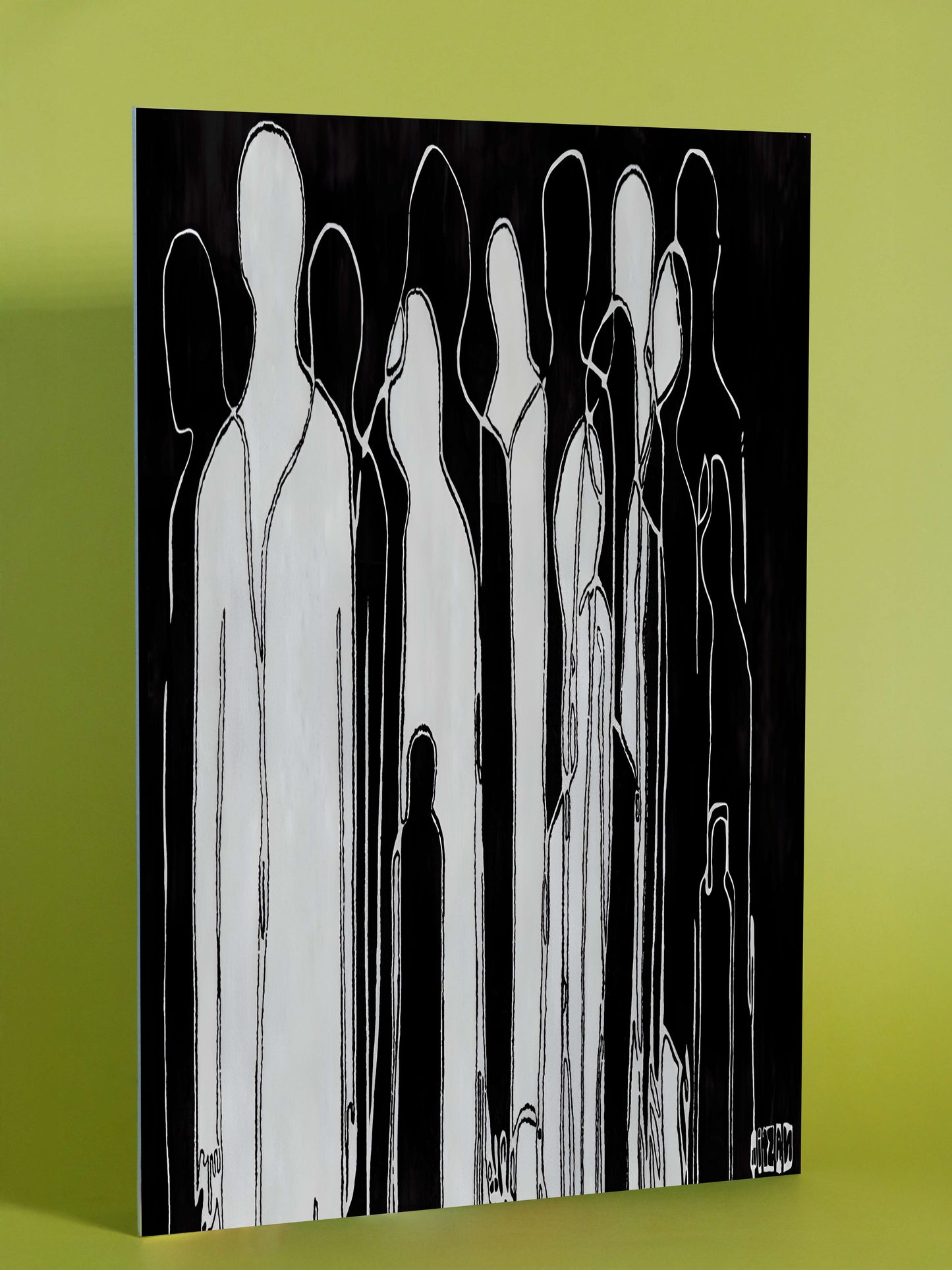 Contemporary Silhouette Abstract – Monochrome Crowd