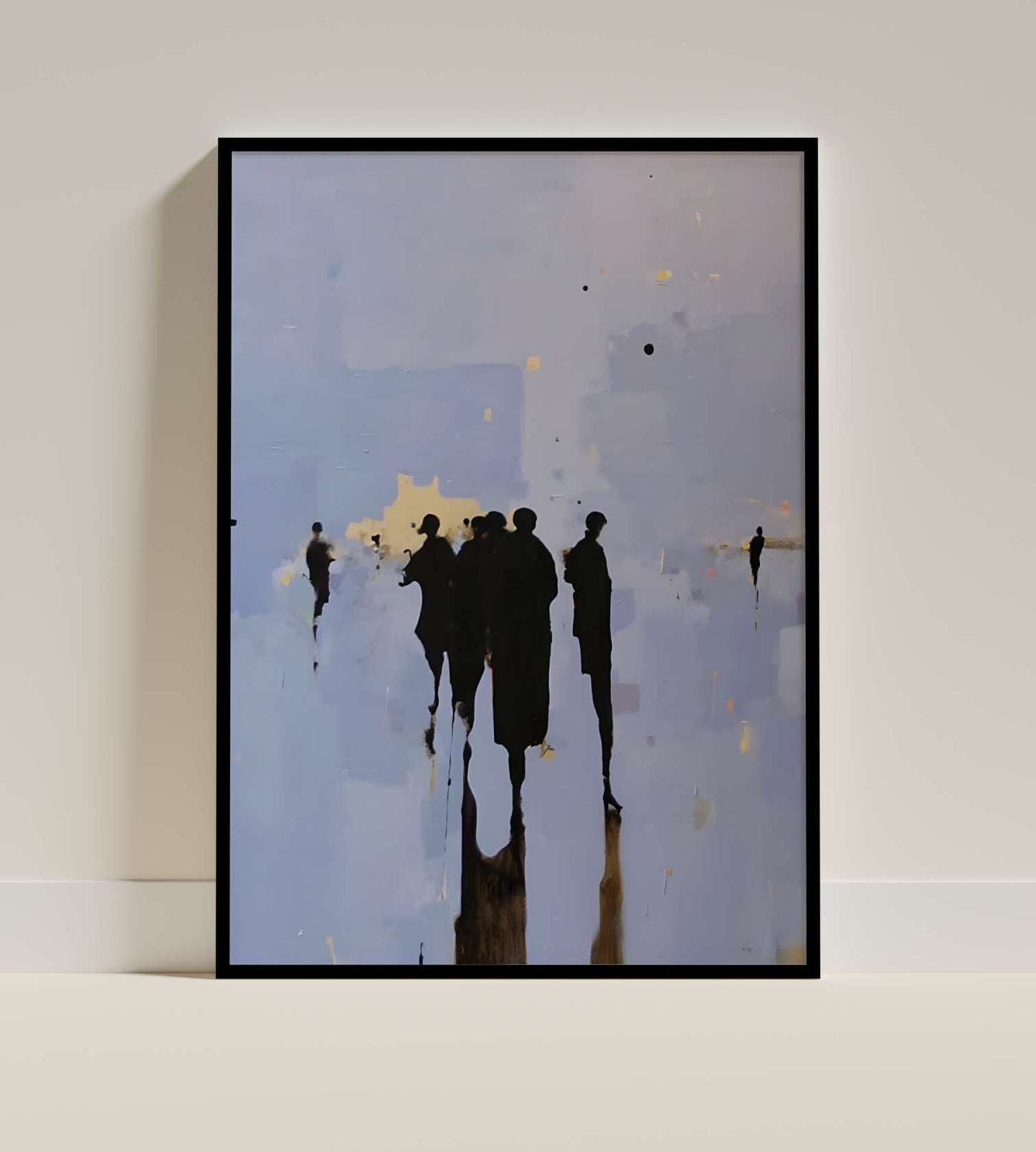 Urban Silhouettes: Abstract Crowd Art Print