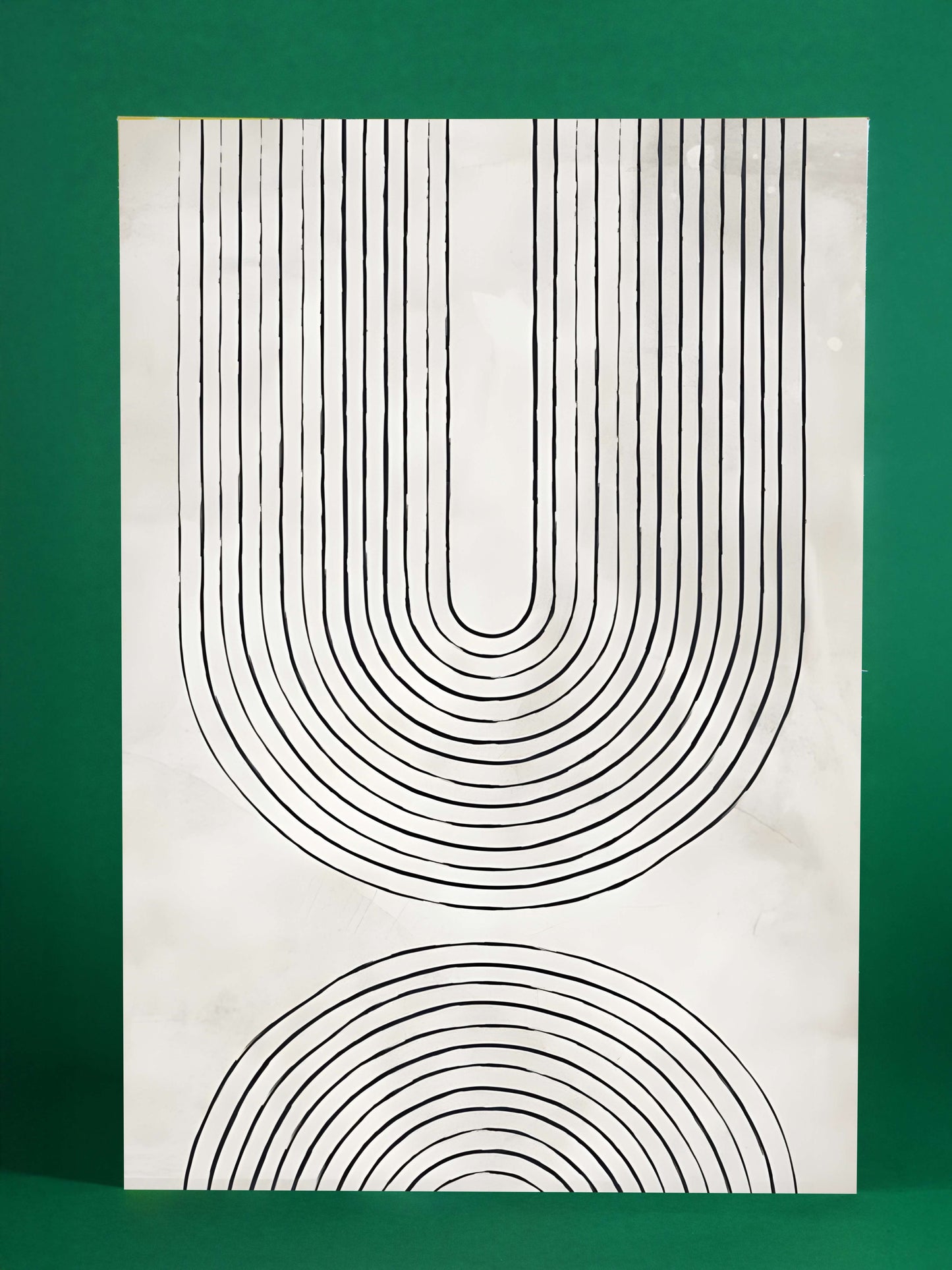Modern Minimal U-Line Geometric Art Poster
