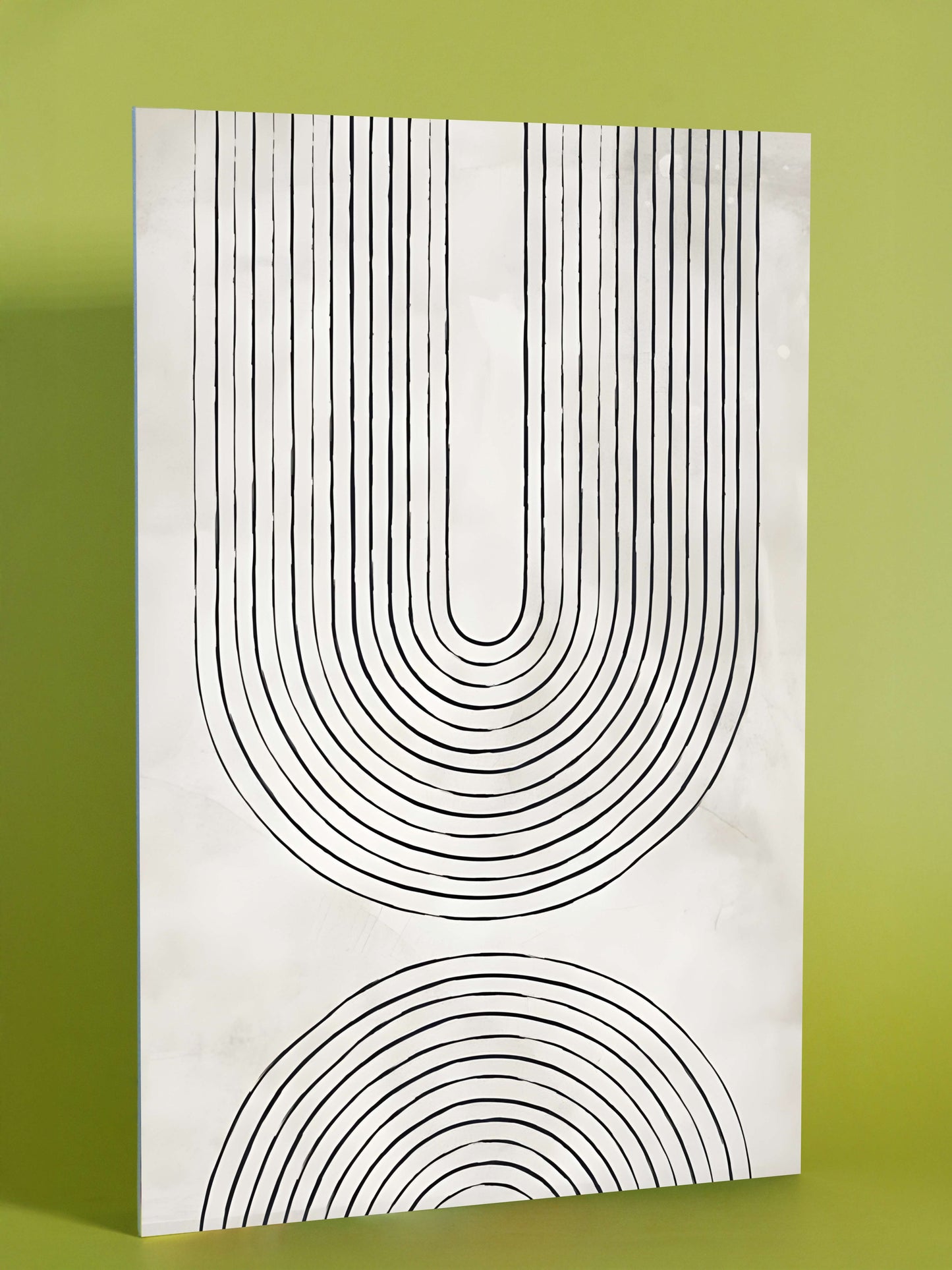 Modern Minimal U-Line Geometric Art Poster