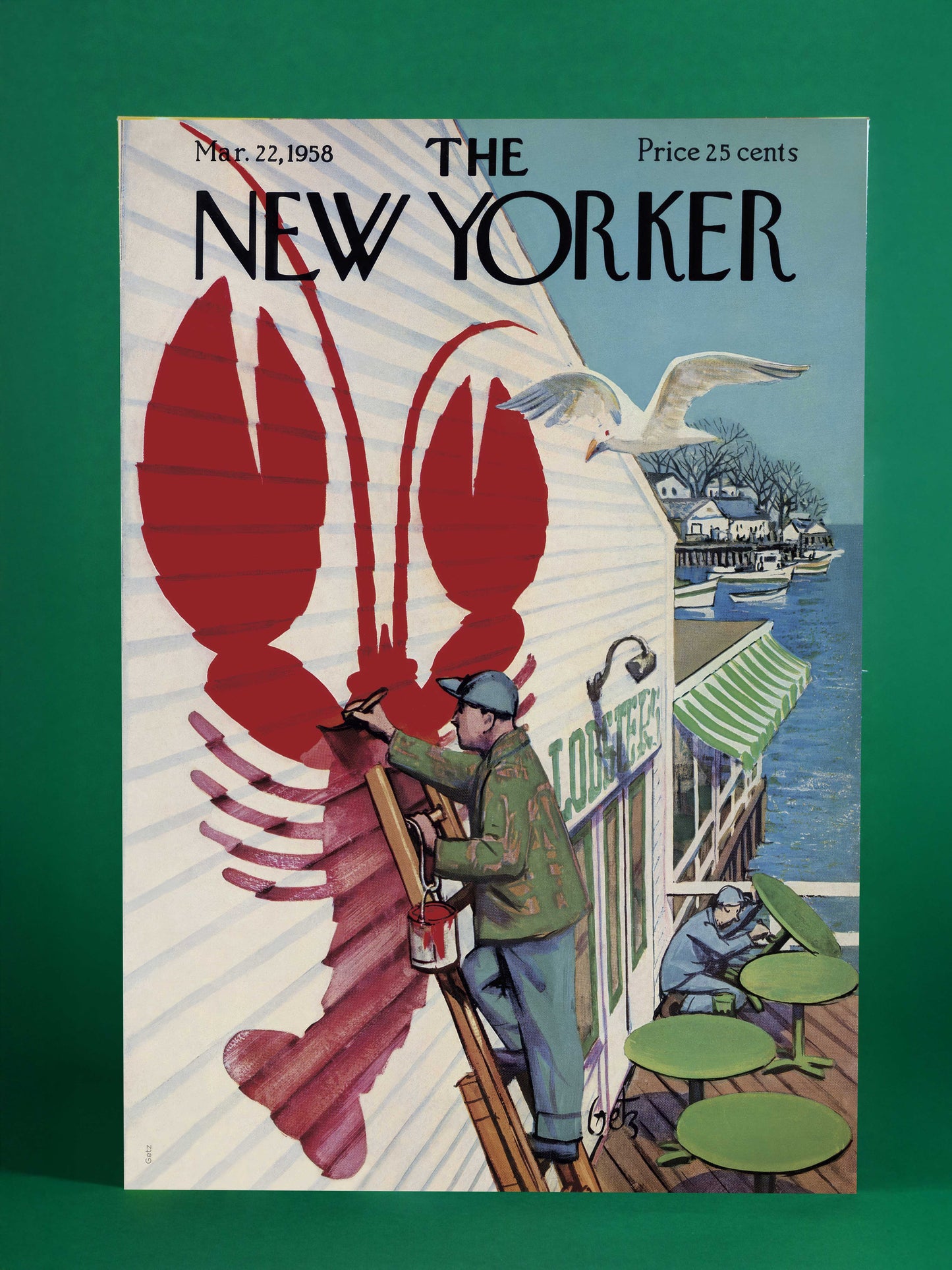 Lobster Shack Art - New Yorker Cover (March 22, 1958)