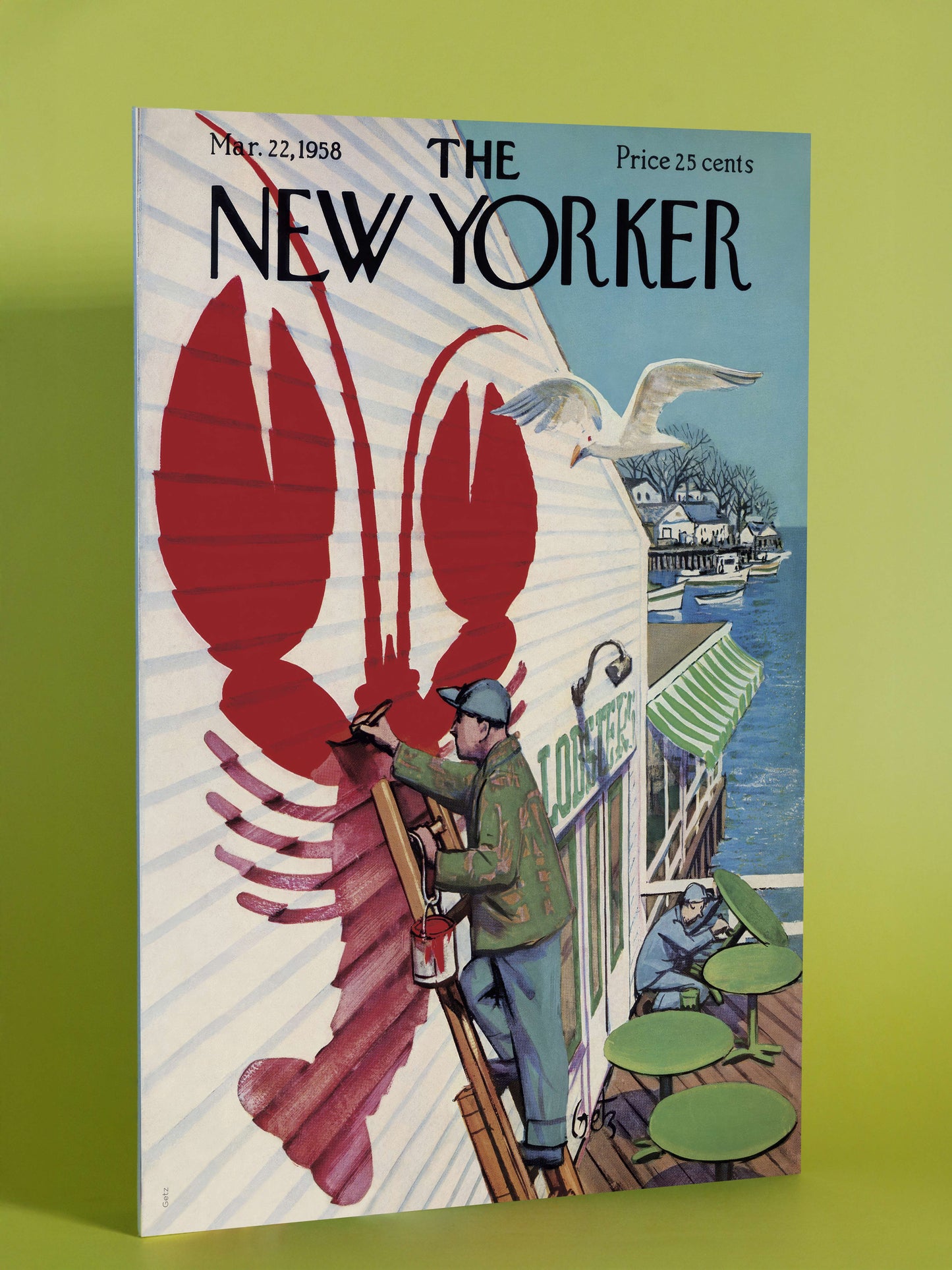 Lobster Shack Art - New Yorker Cover (March 22, 1958)