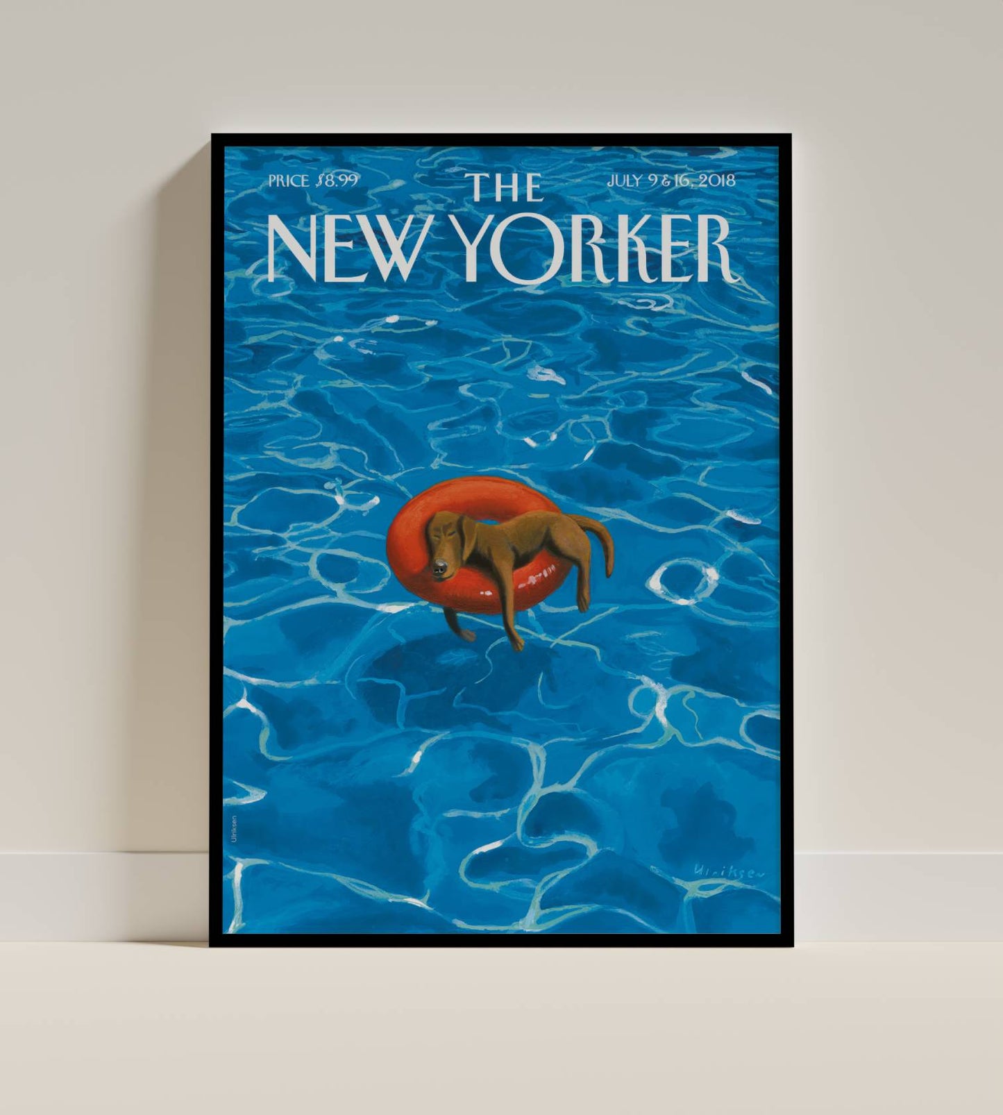 Summer Pool Vibes with Dog – The New Yorker Magazine Cover Print, July 9 & 16, 2018