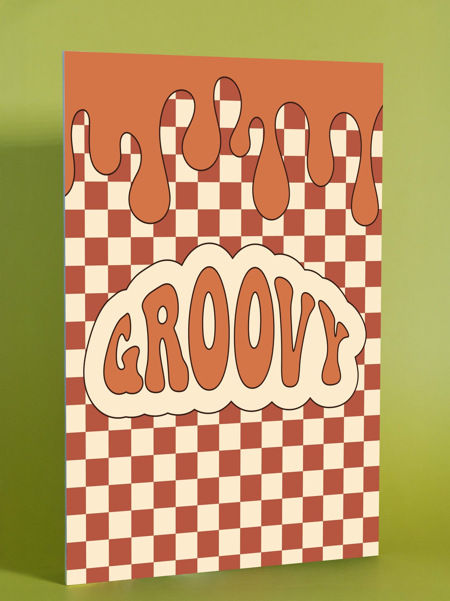 Groovy Retro Checkerboard Poster