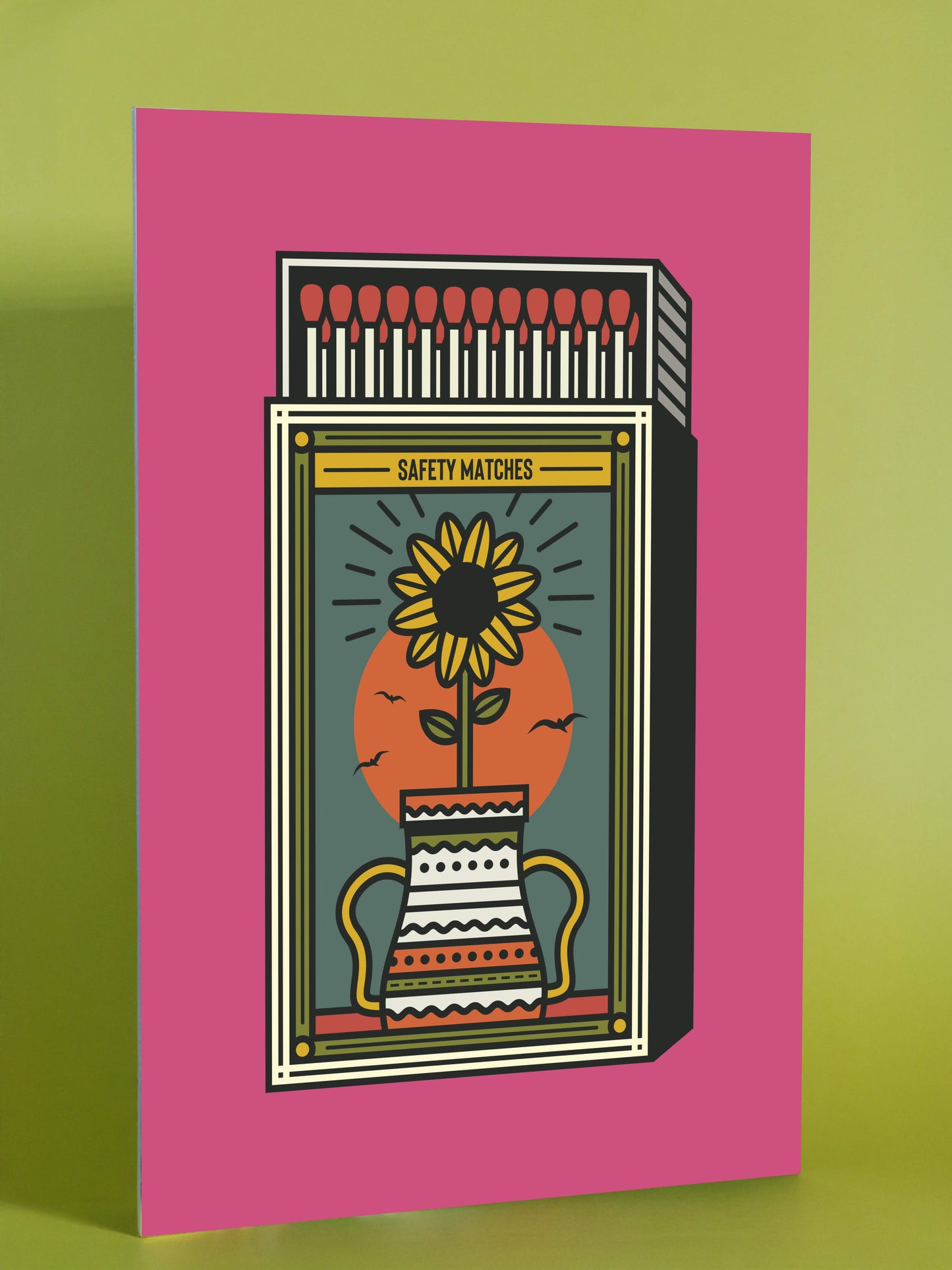 Sunflower Matchbox Art Print