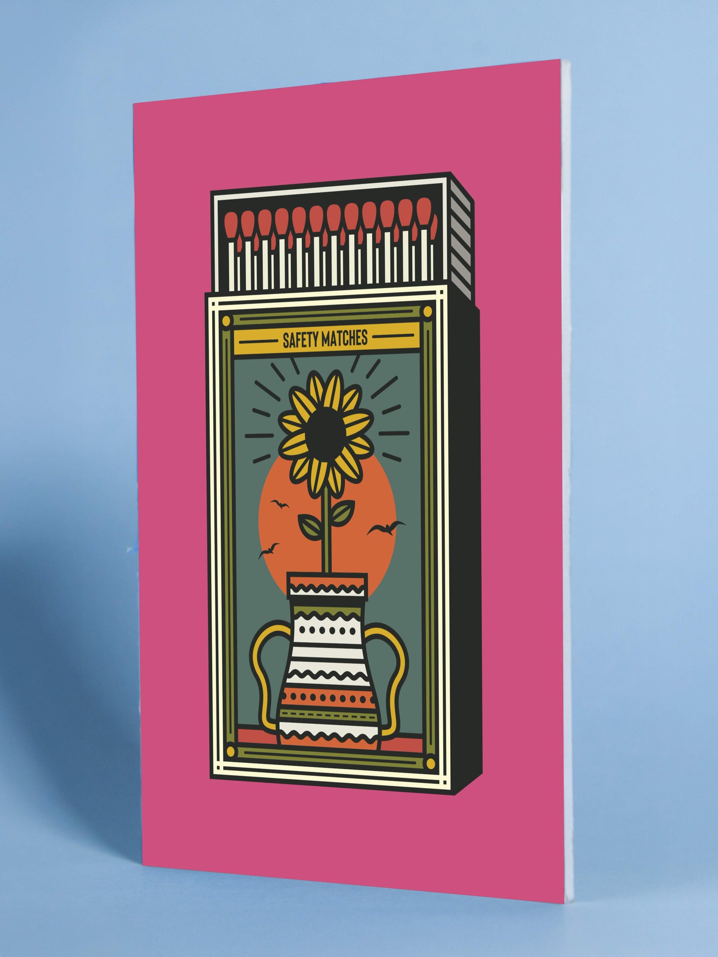 Sunflower Matchbox Art Print