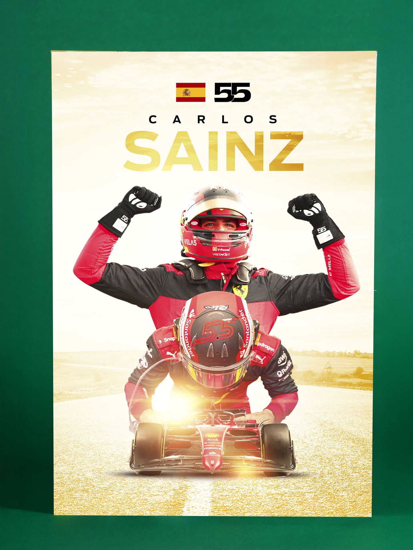 Carlos Sainz Ferrari F1 Poster