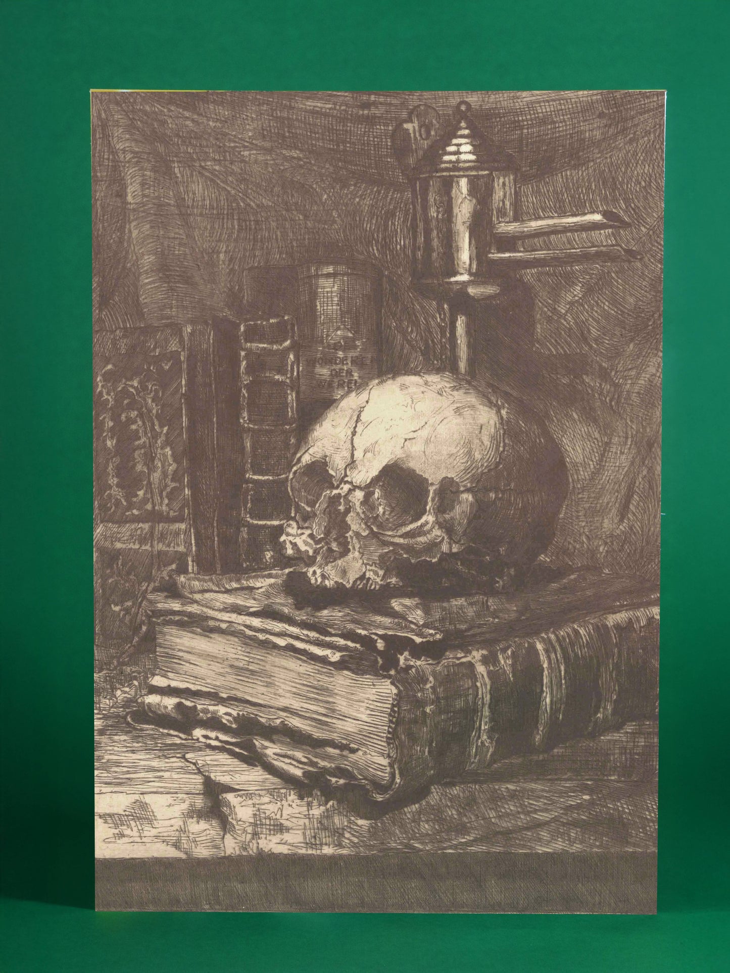 Vanitas Still Life with Skull and Books