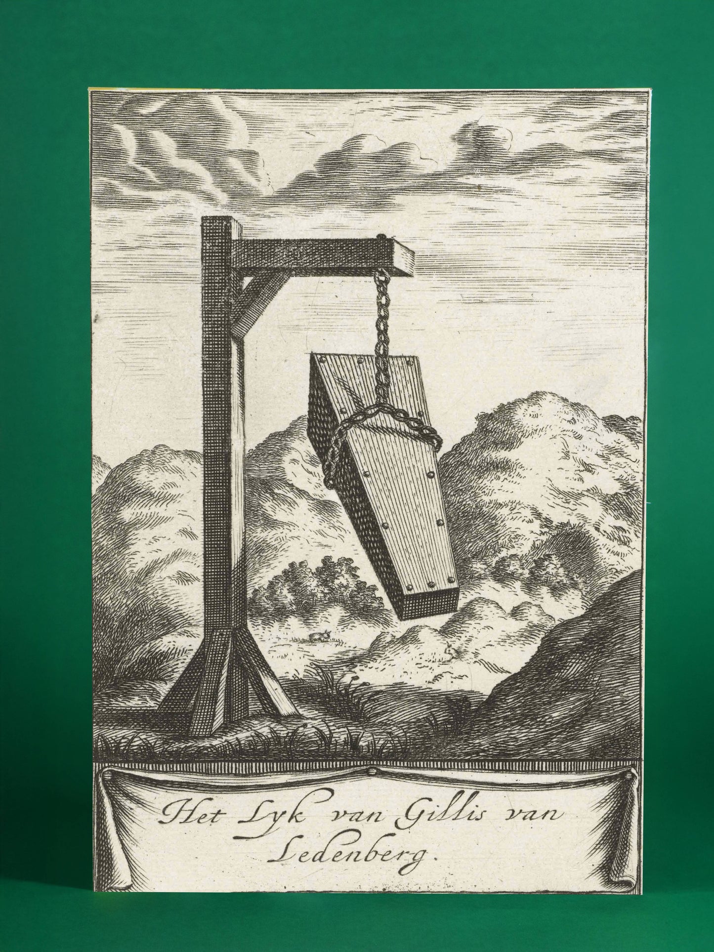 Historical Engraving: The Coffin of Gillis van Ledenberg