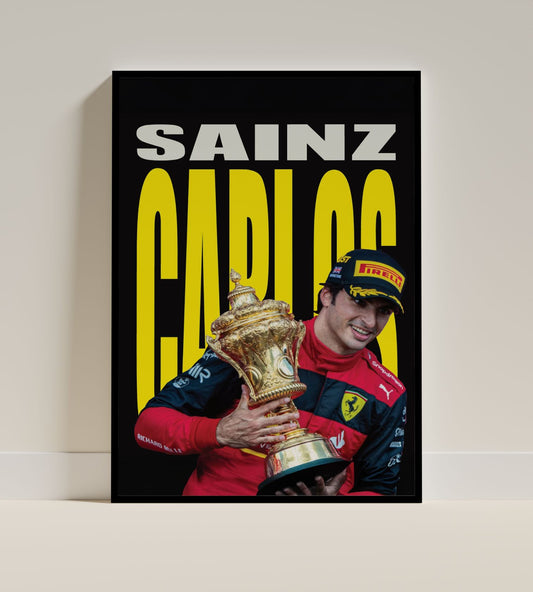 Carlos Sainz Ferrari Winner Poster – Formula 1 Trophy