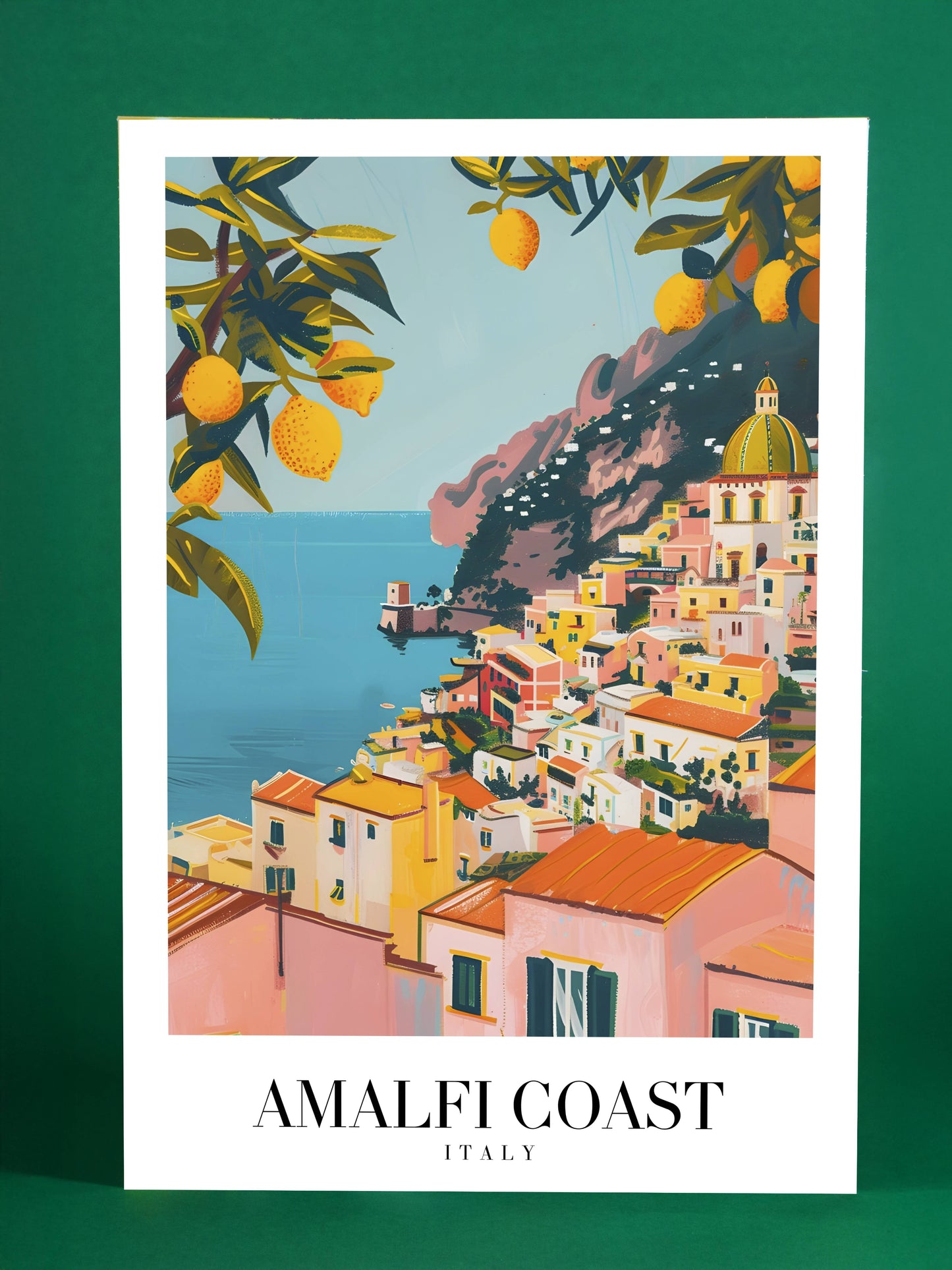 Amalfi Coast Italy Art Print – Mediterranean Seaside Poster